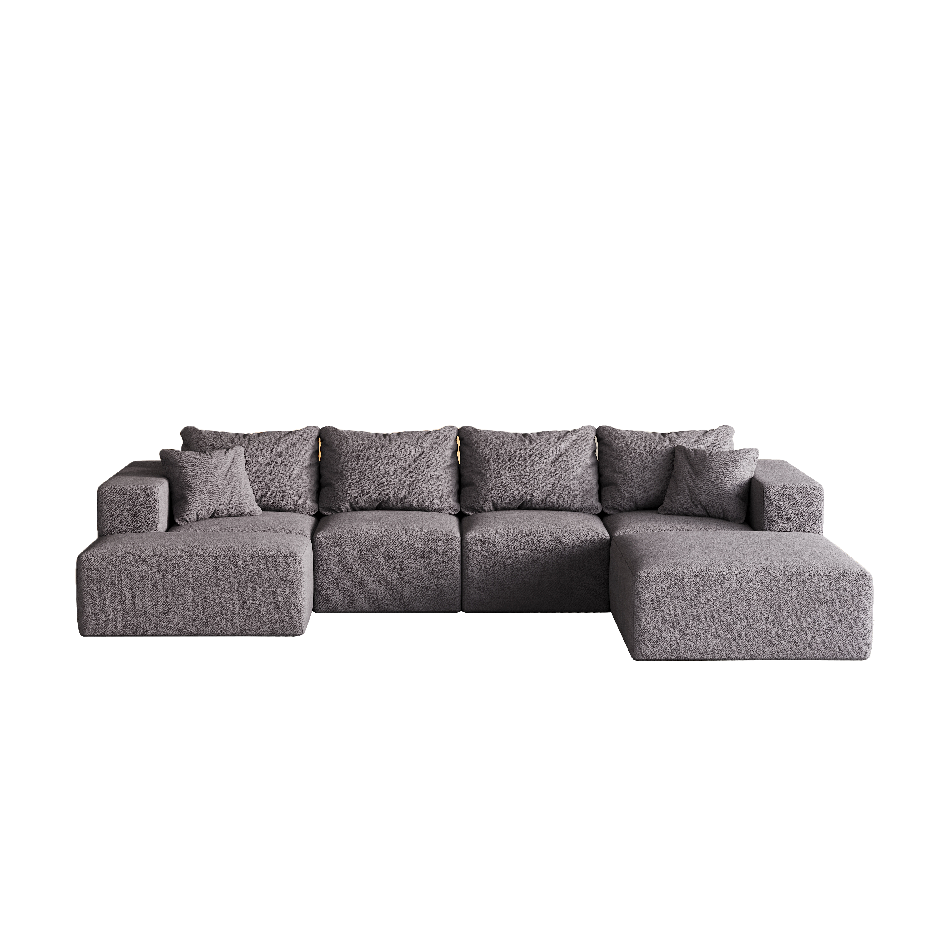 Modern Upholstered Sectional Boneless Couch Set