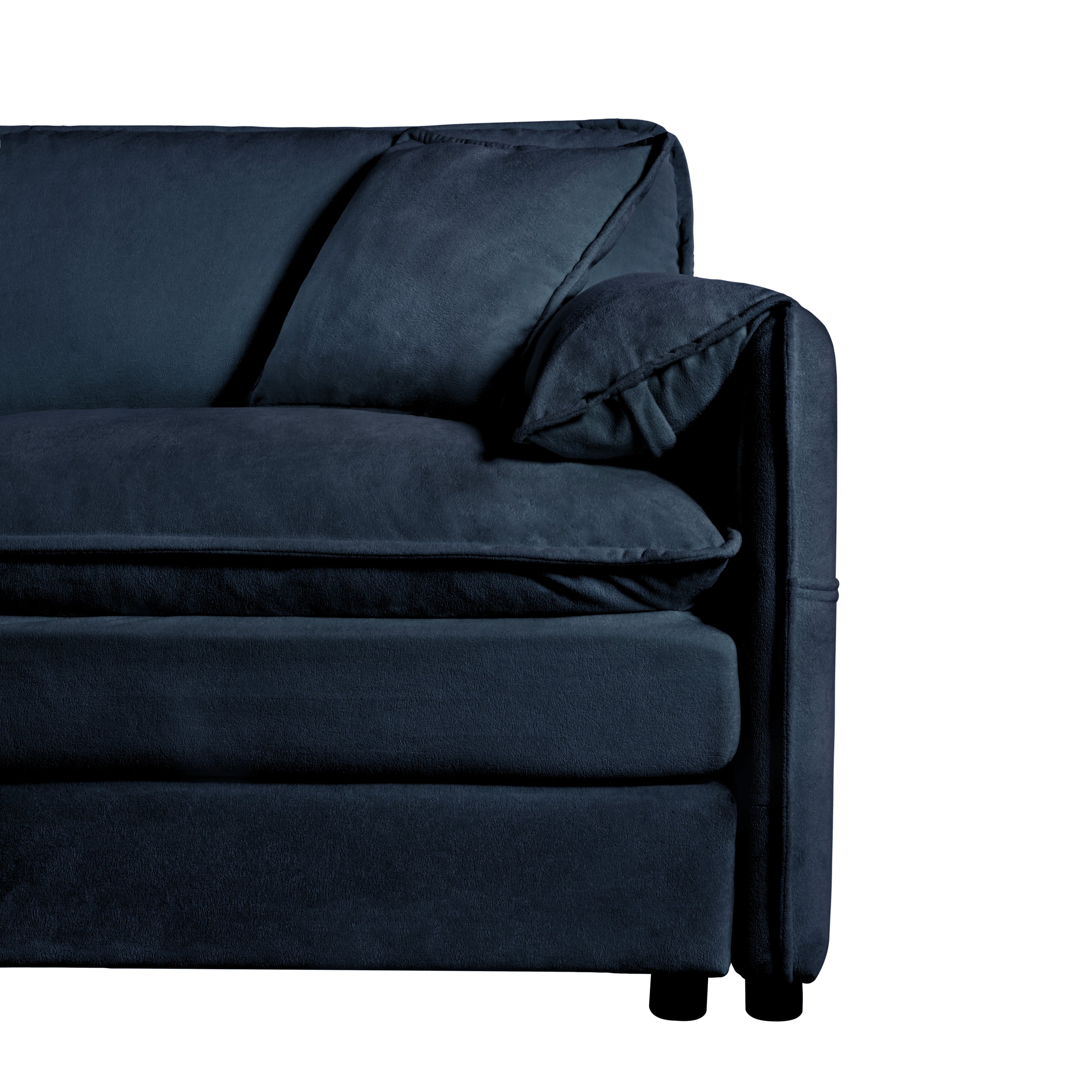 Modern Chenille Oversized Deep Seat Sectional Sofa