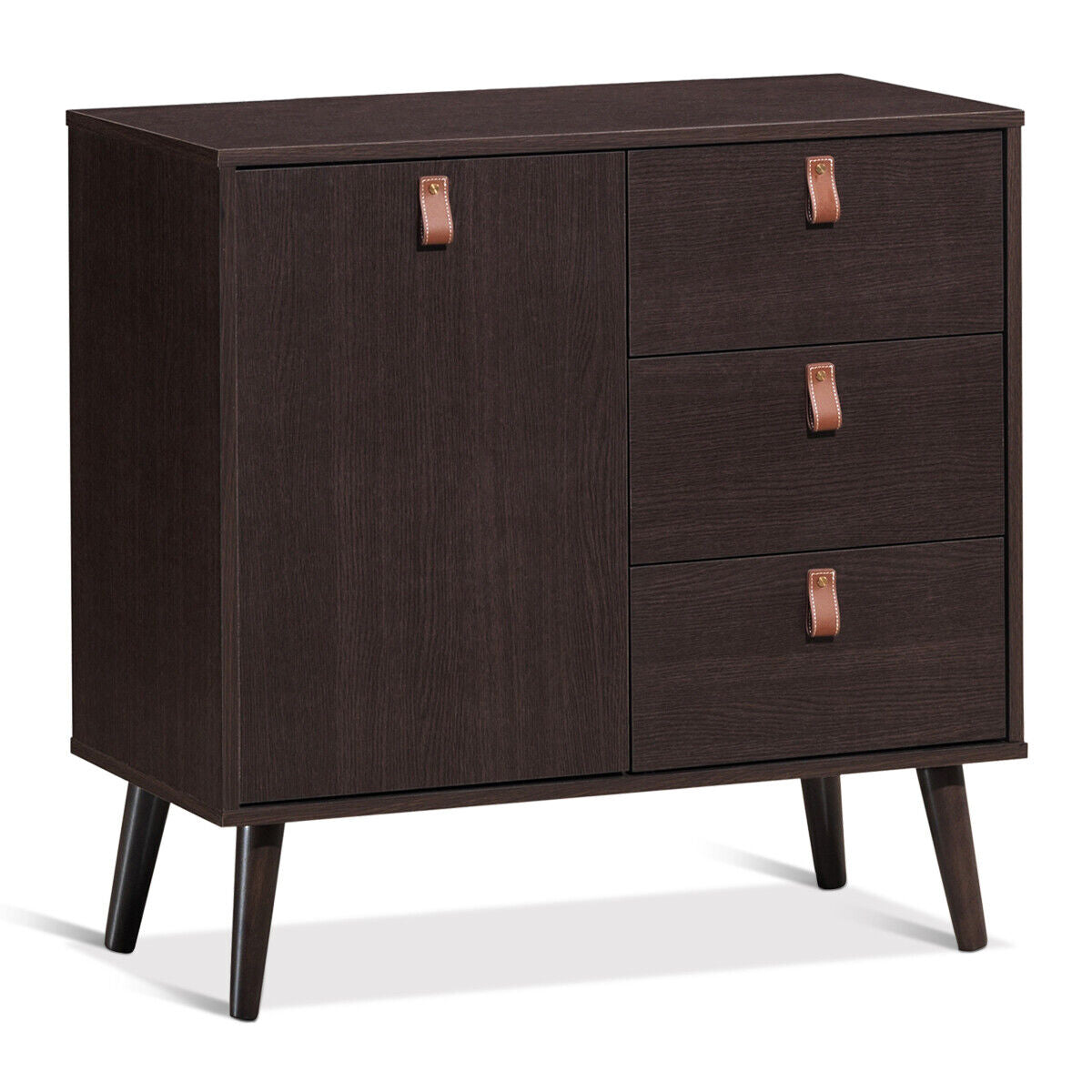 3-Drawer Sideboard Storage & Display Cabinet – Brown