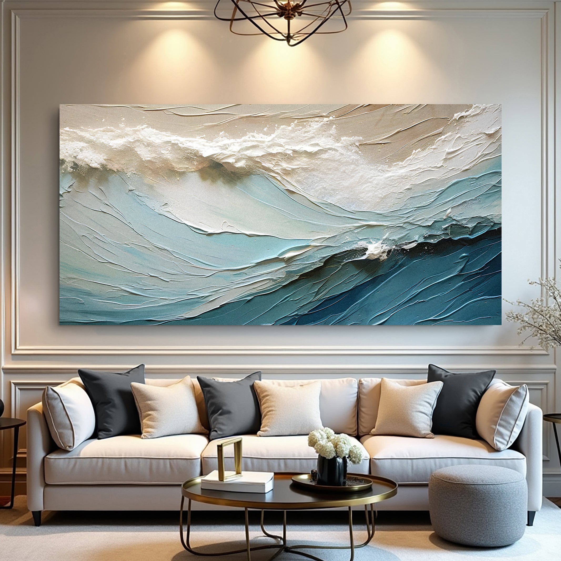 Beige Minimalist Abstract Wall Art for Modern Home Decor