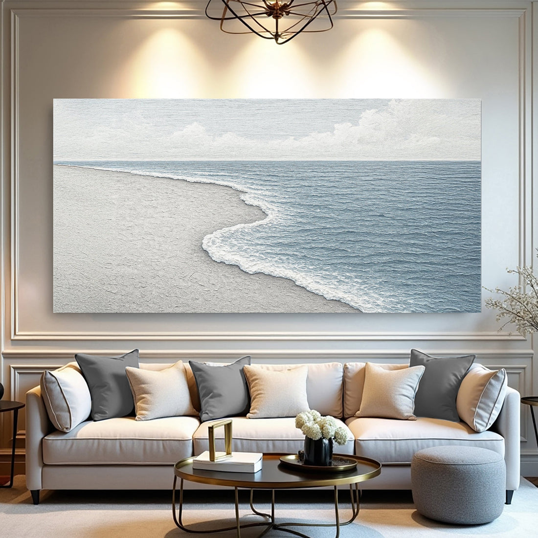 Abstract Beach Shore Wall Art for Coastal Home Decor