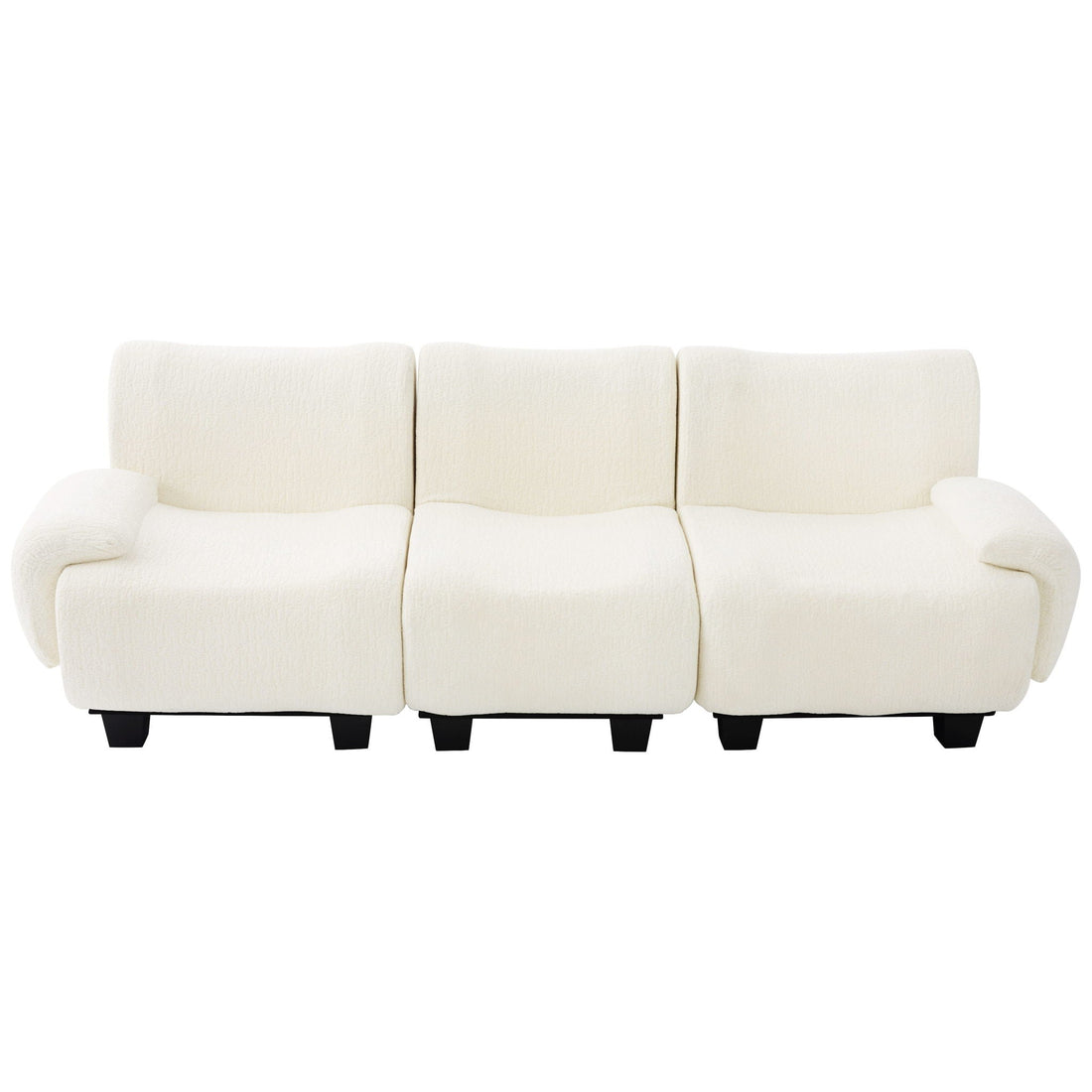 3 Seater Sofa Couch With Curved Armrests