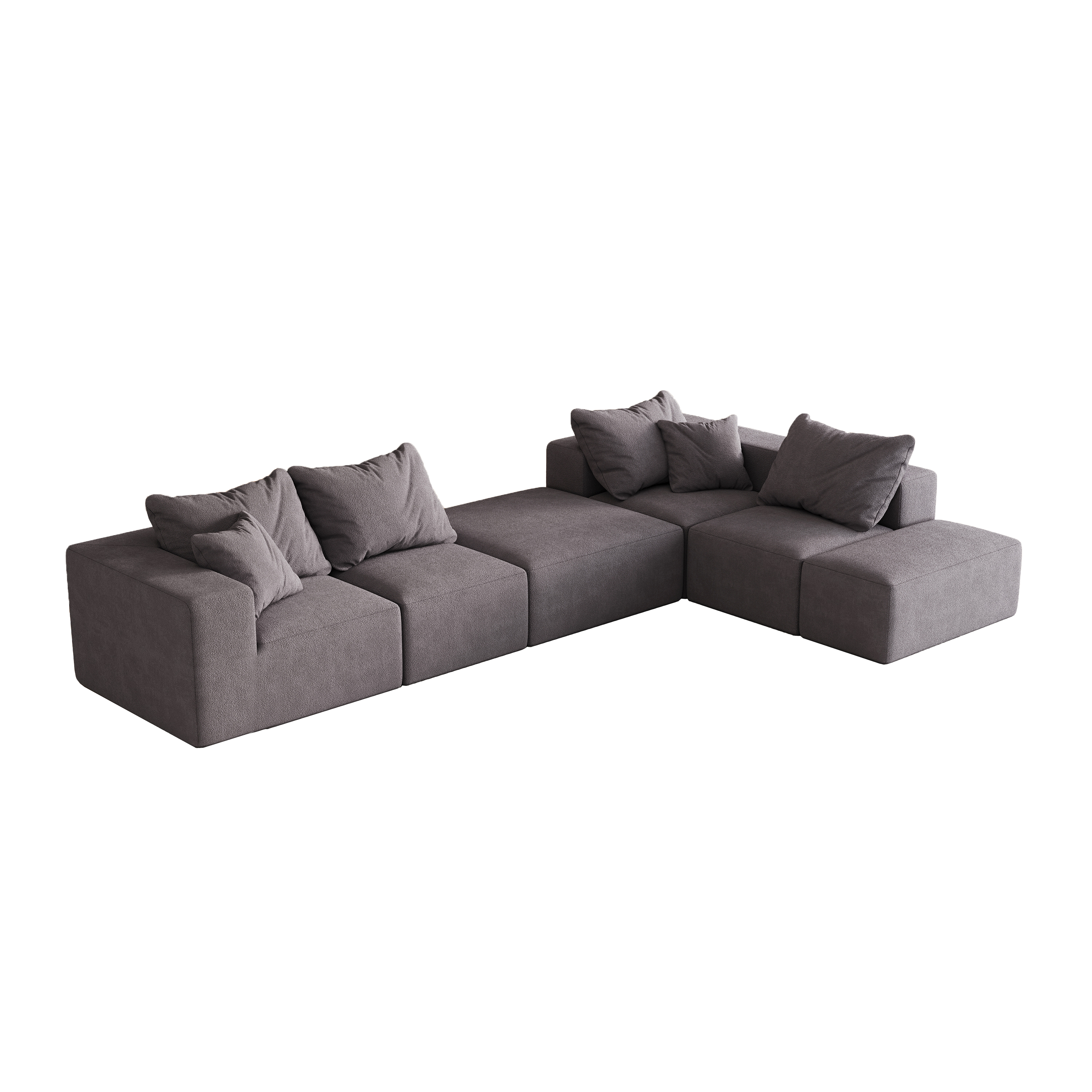 Modern Upholstered Sectional Boneless Couch Set