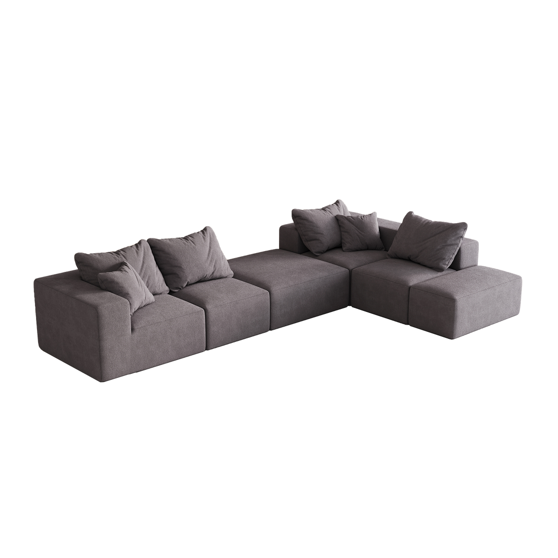 Modern Upholstered Sectional Boneless Couch Set