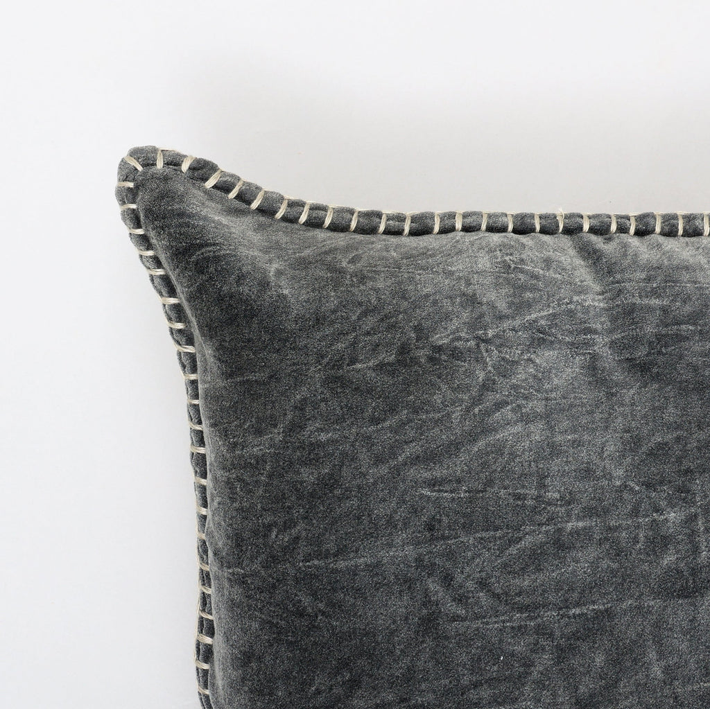 Olivia Stonewashed Velvet Pillow – 19" Square