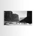 Cowboys Riding Canyon – Western Framed Canvas Wall Art