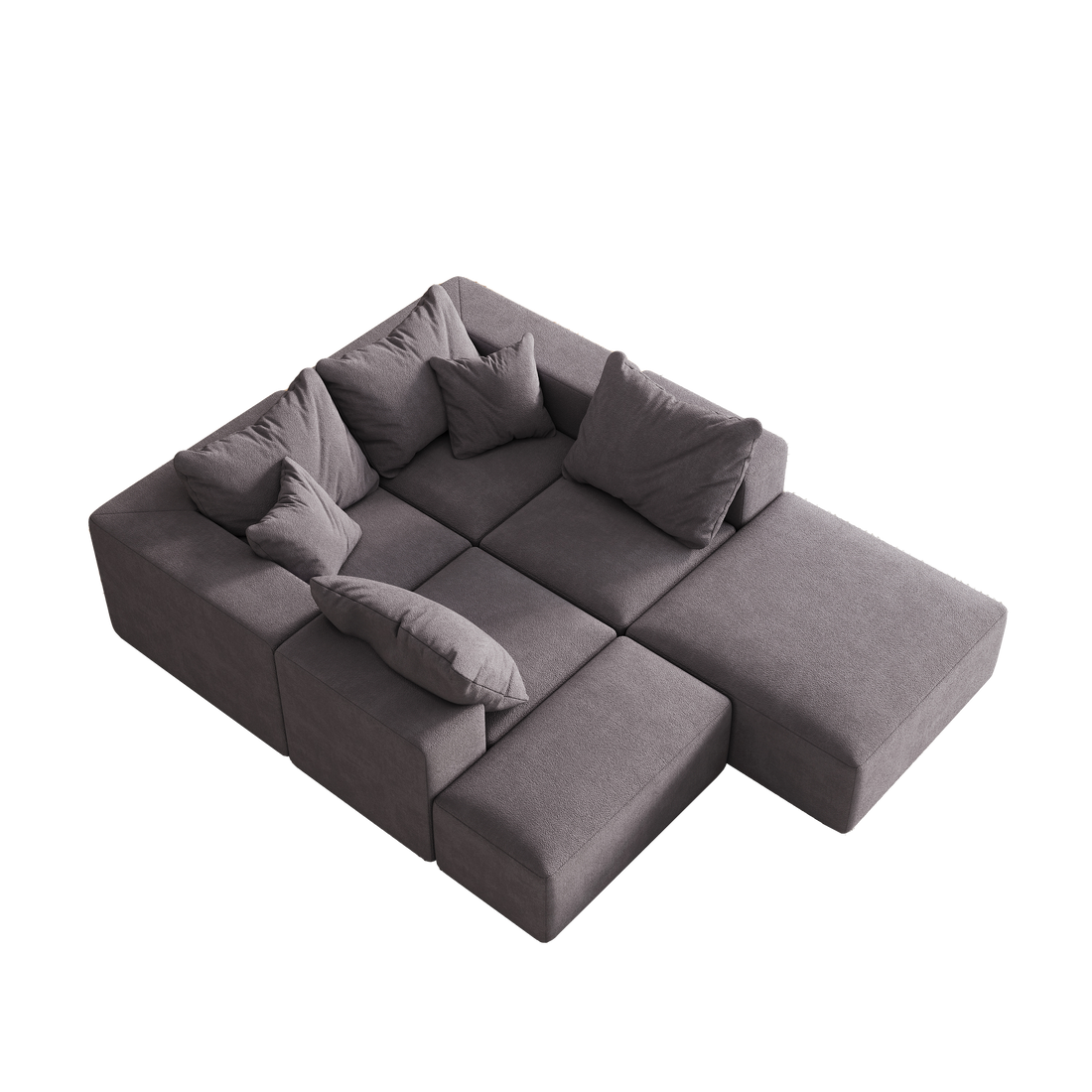 Modern Upholstered Sectional Boneless Couch Set