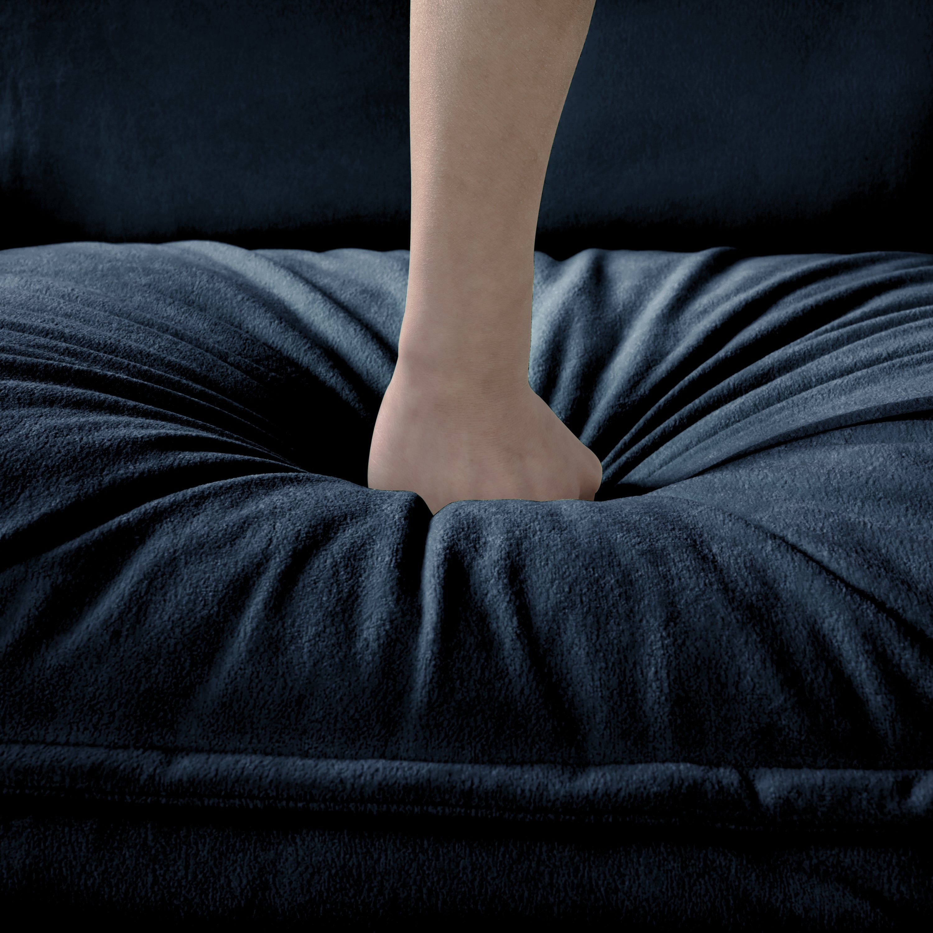 Modern Chenille Oversized Deep Seat Sectional Sofa