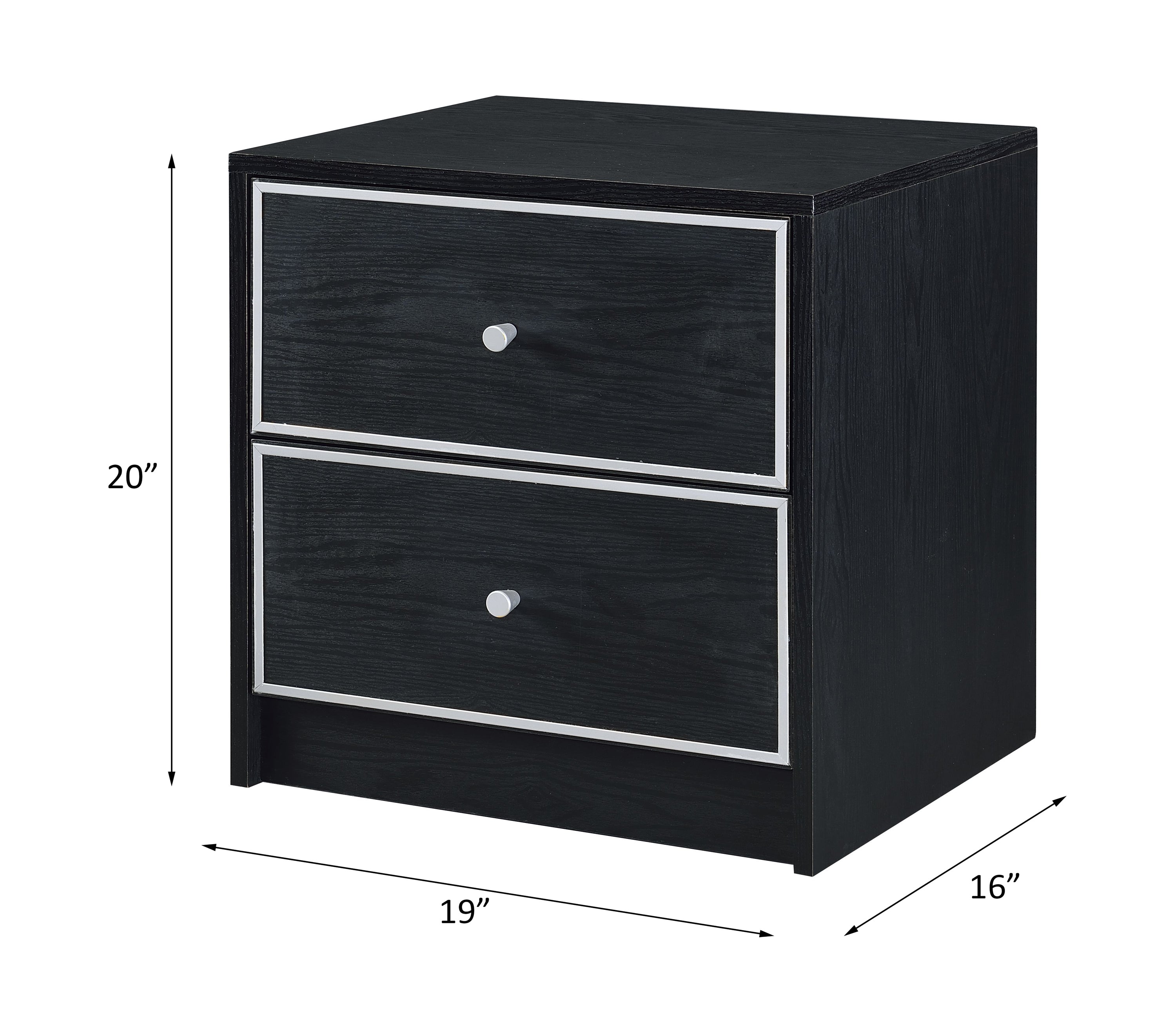 Modern Black Nightstand Table