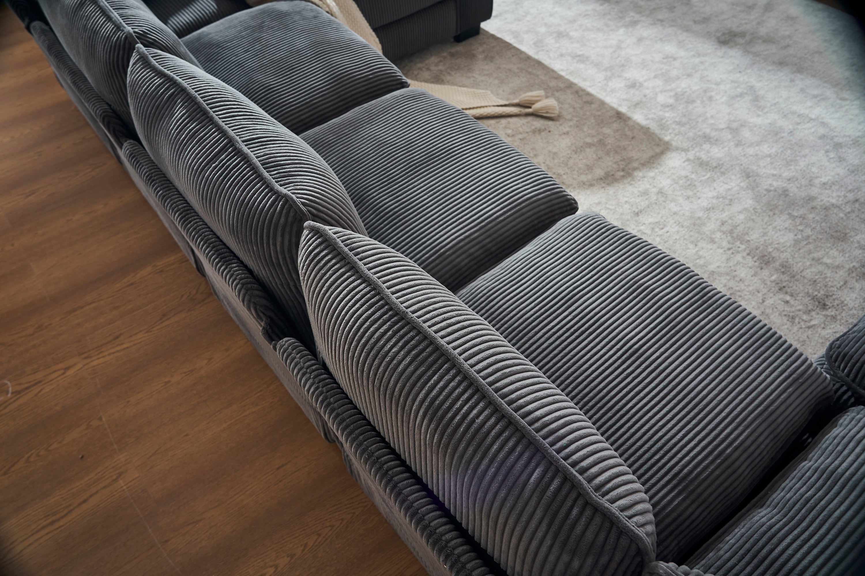 Modern U Shaped 6-Seat Sectional Sofa Couch with Ottoman