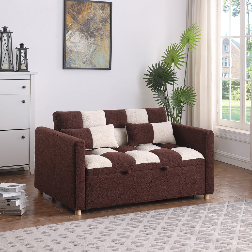 3-in-1 Convertible Sleeper Sofa Bed – Small Pull-Out Loveseat with Adjustable Backrest