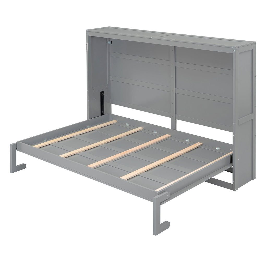 Full Size Gray Murphy Bed Wall Bed - Space Saving Solution