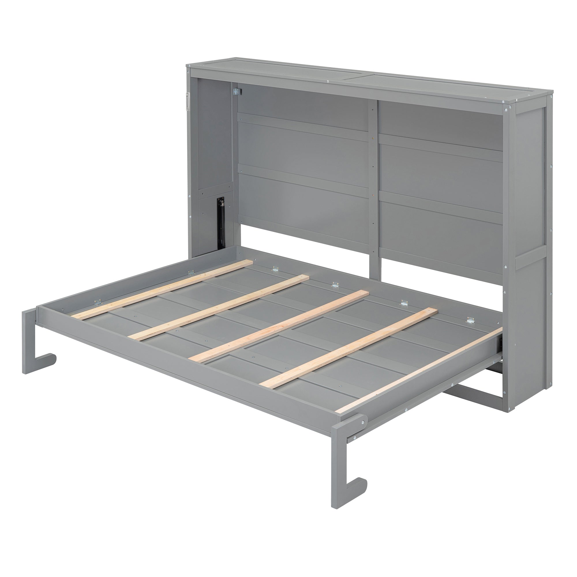 Full Size Gray Murphy Bed Wall Bed - Space Saving Solution