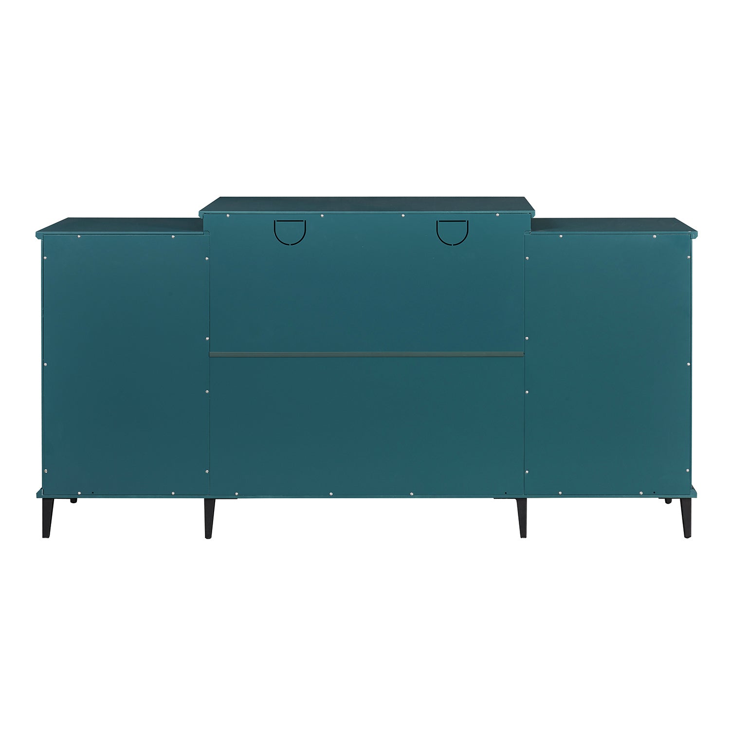 62' TV Stand, Buffet Sideboard Cabinet, Teal Blue