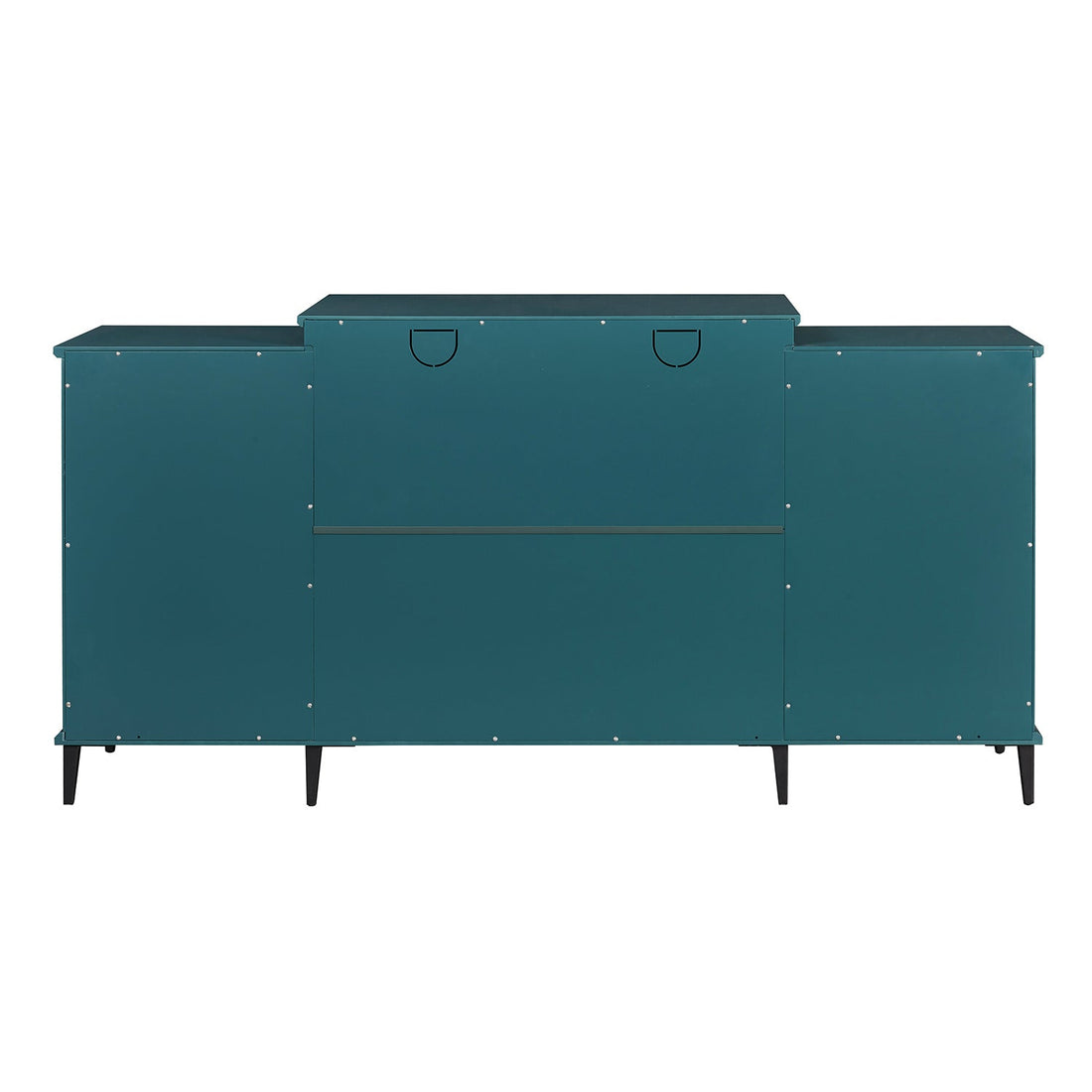 62' TV Stand, Buffet Sideboard Cabinet, Teal Blue