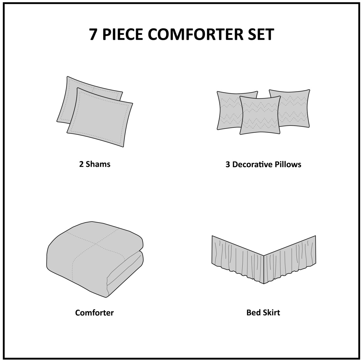 7 Piece Tufted Comforter Set Plum King