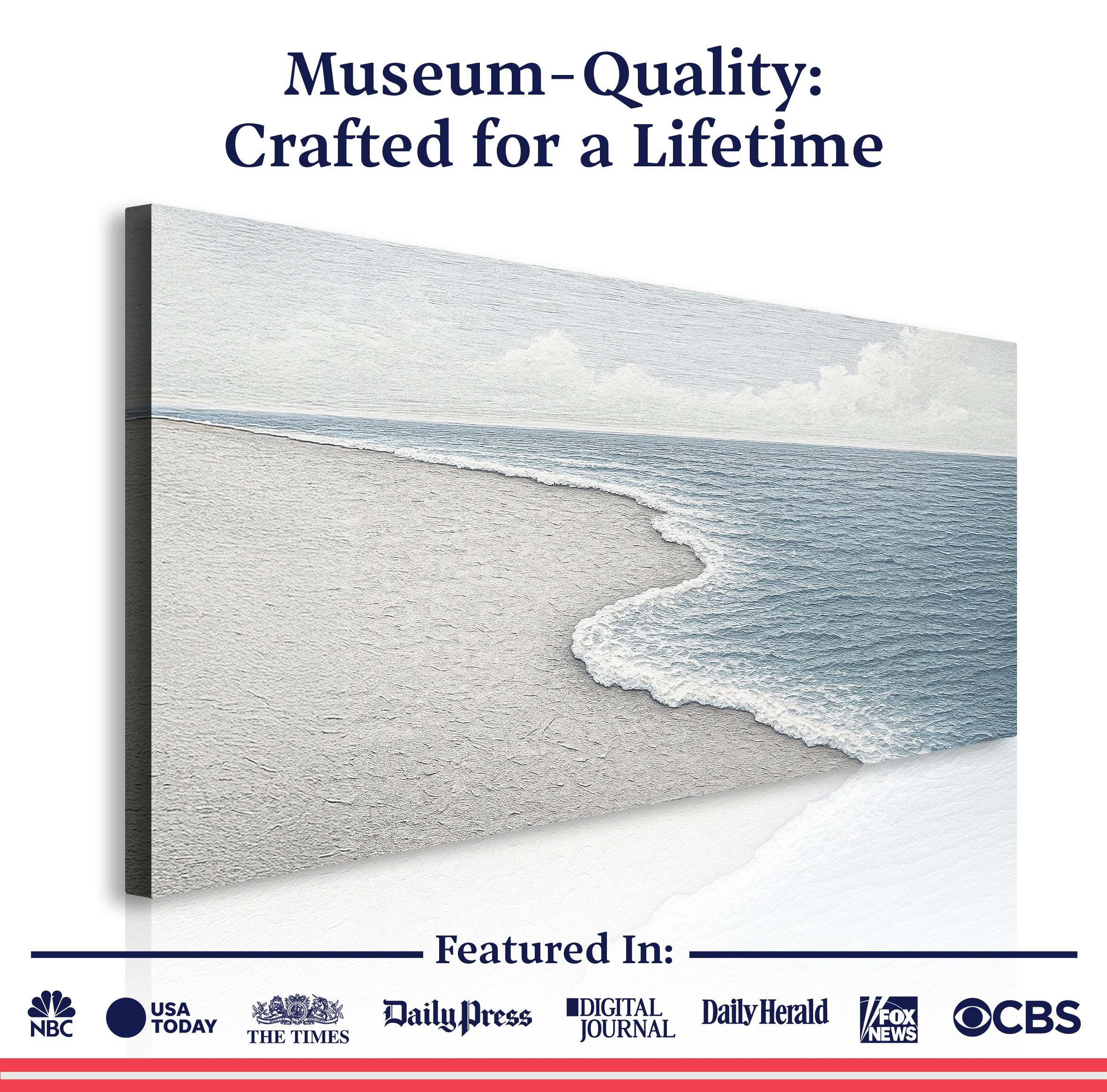 Abstract Beach Shore Wall Art for Coastal Home Decor