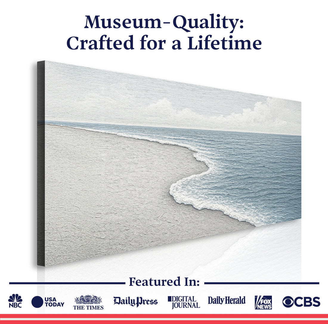 Abstract Beach Shore Wall Art for Coastal Home Decor