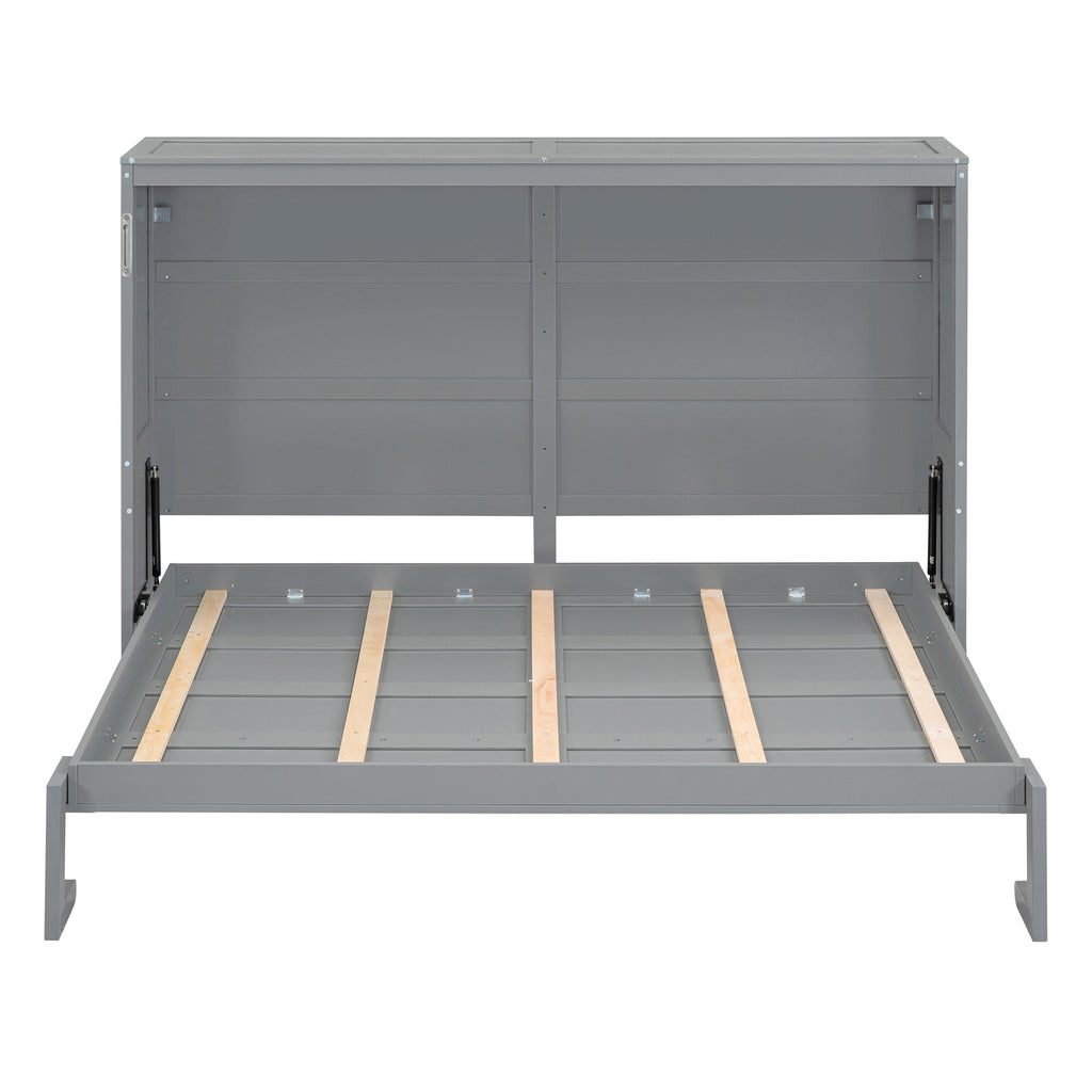 Full Size Gray Murphy Bed Wall Bed - Space Saving Solution
