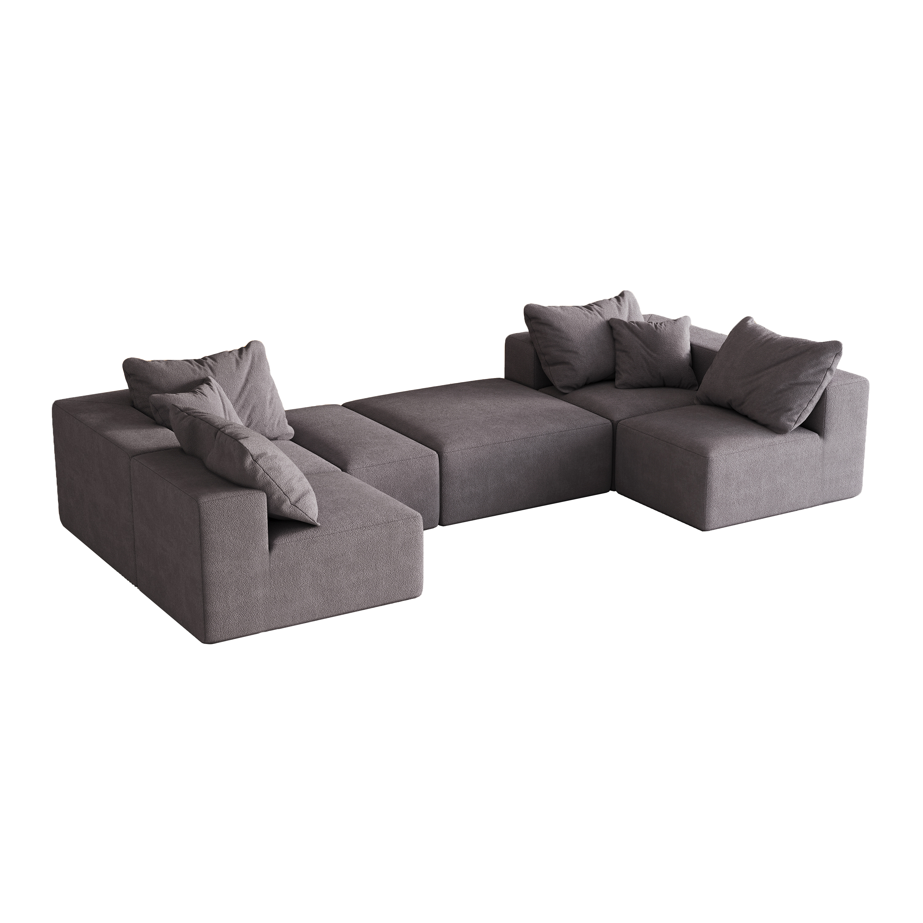 Modern Upholstered Sectional Boneless Couch Set
