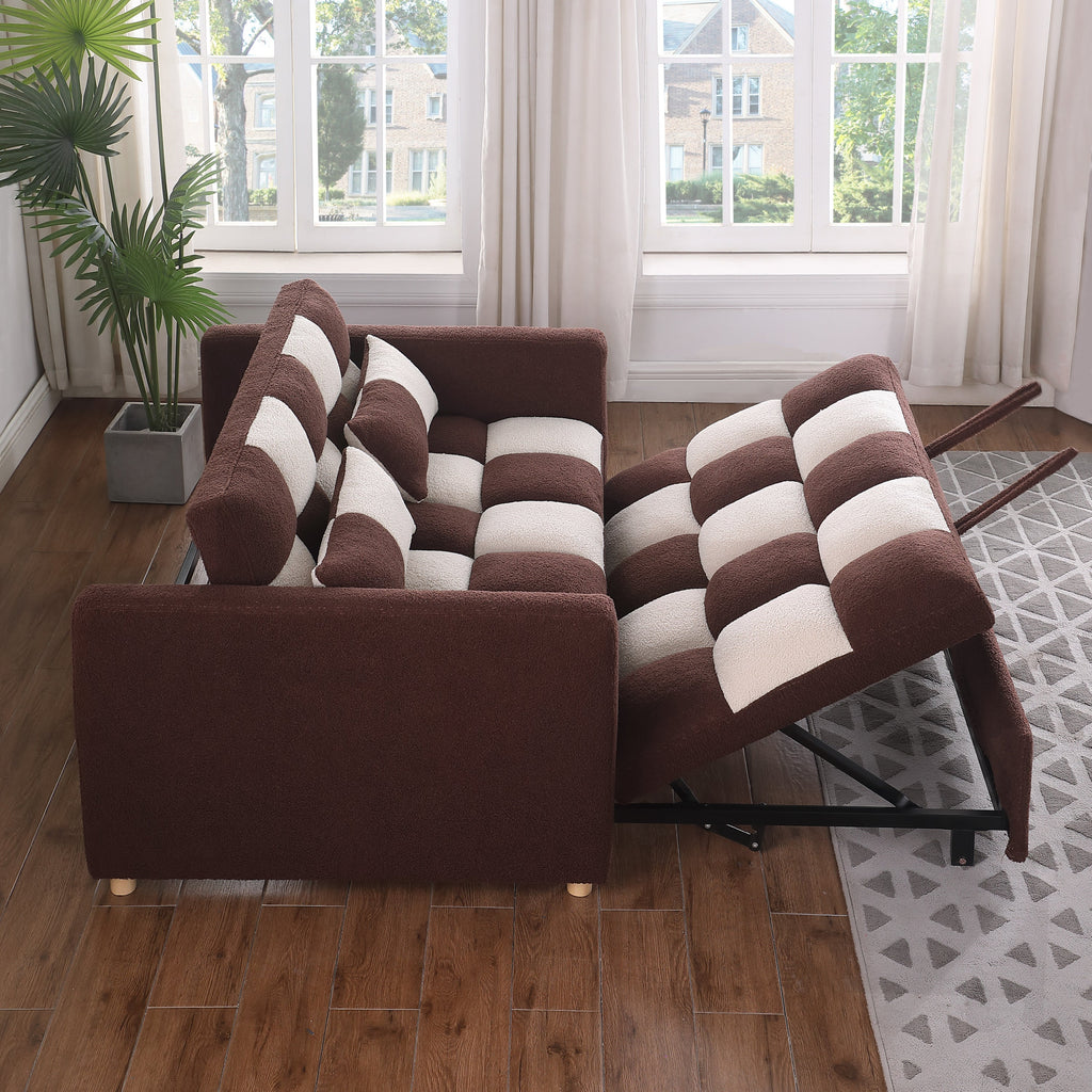 3-in-1 Convertible Sleeper Sofa Bed – Small Pull-Out Loveseat with Adjustable Backrest