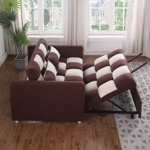 3-in-1 Convertible Sleeper Sofa Bed – Small Pull-Out Loveseat with Adjustable Backrest