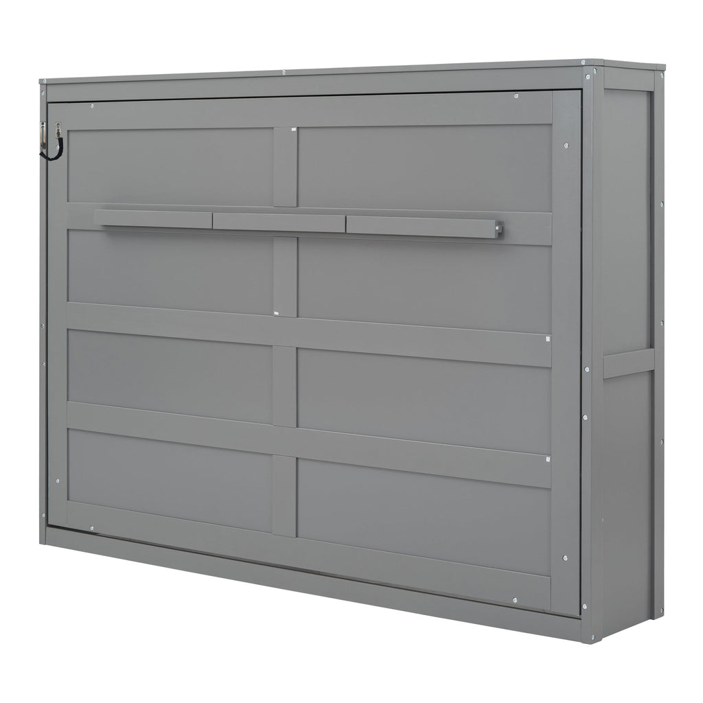 Full Size Gray Murphy Bed Wall Bed - Space Saving Solution