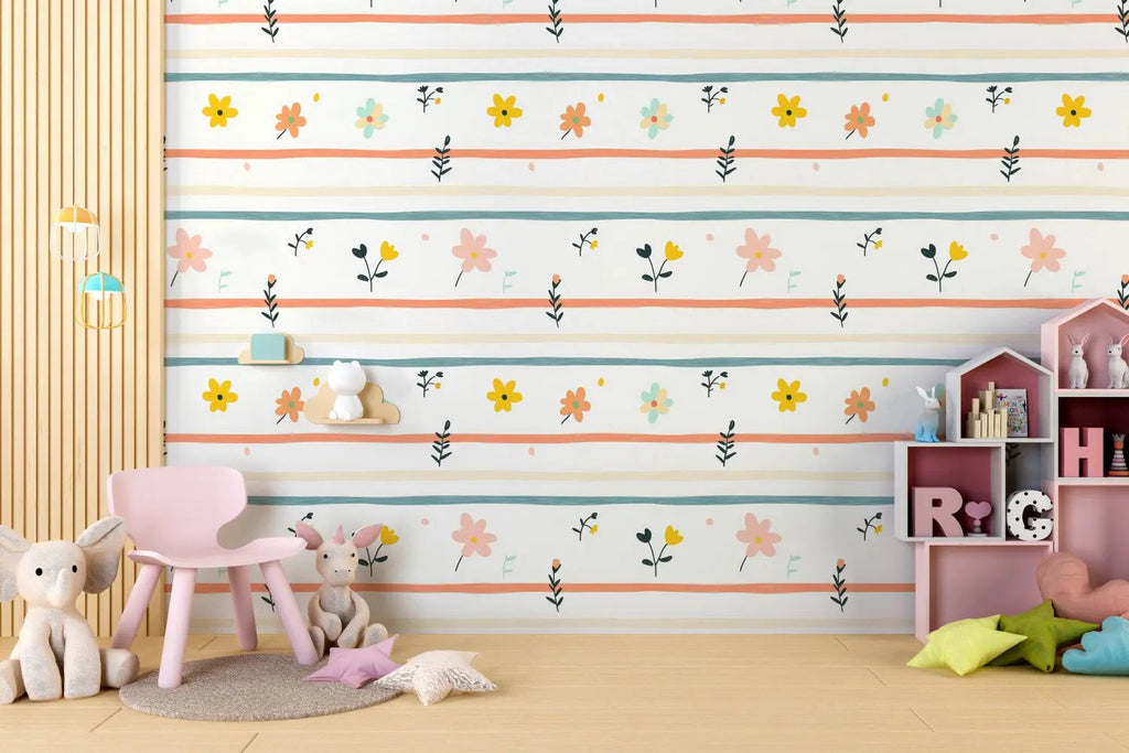 Cottage Garden Whimsy Stripe