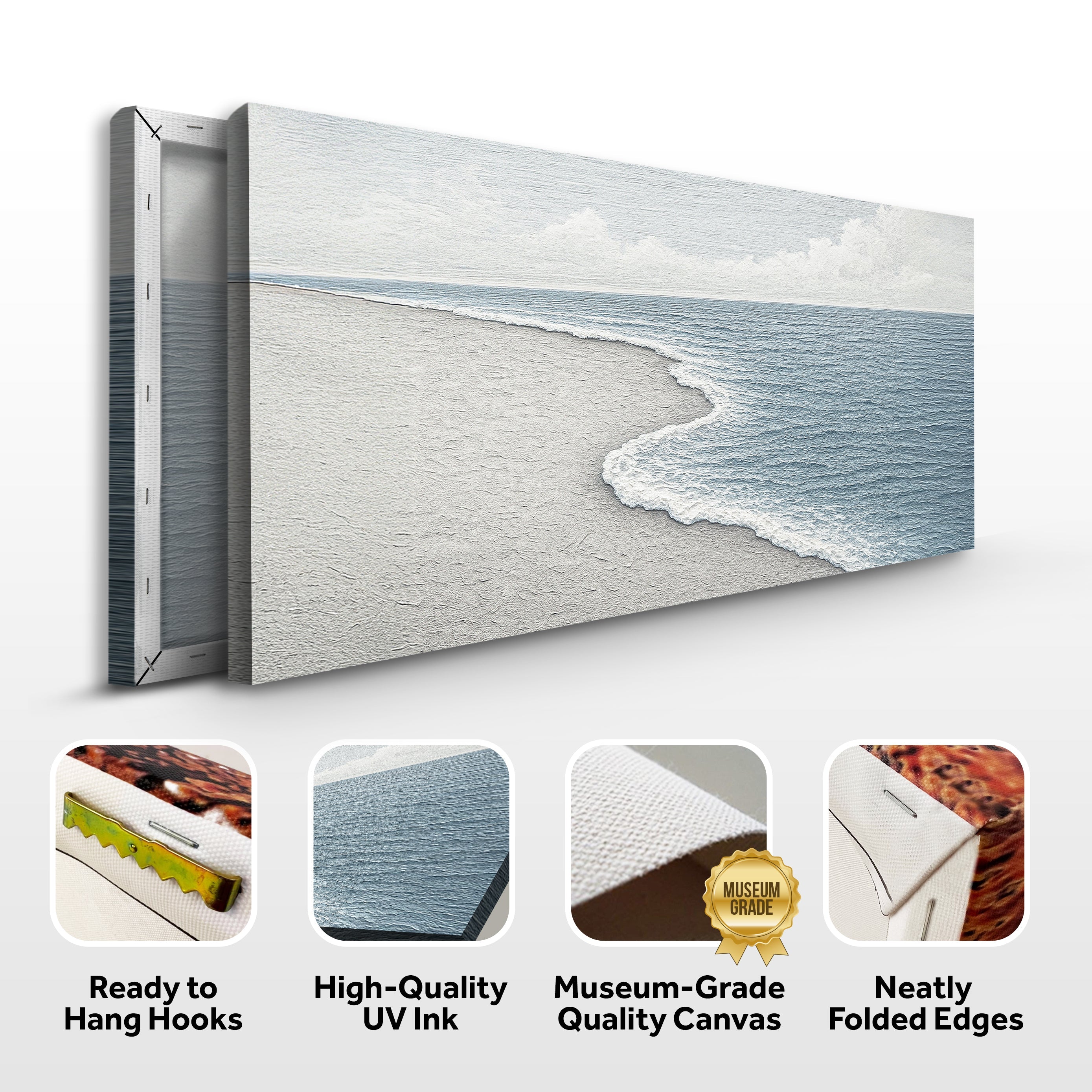 Abstract Beach Shore Wall Art for Coastal Home Decor