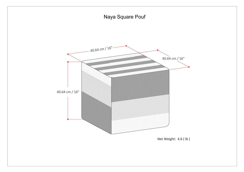 Naya Cube Pouf - Blue Melange