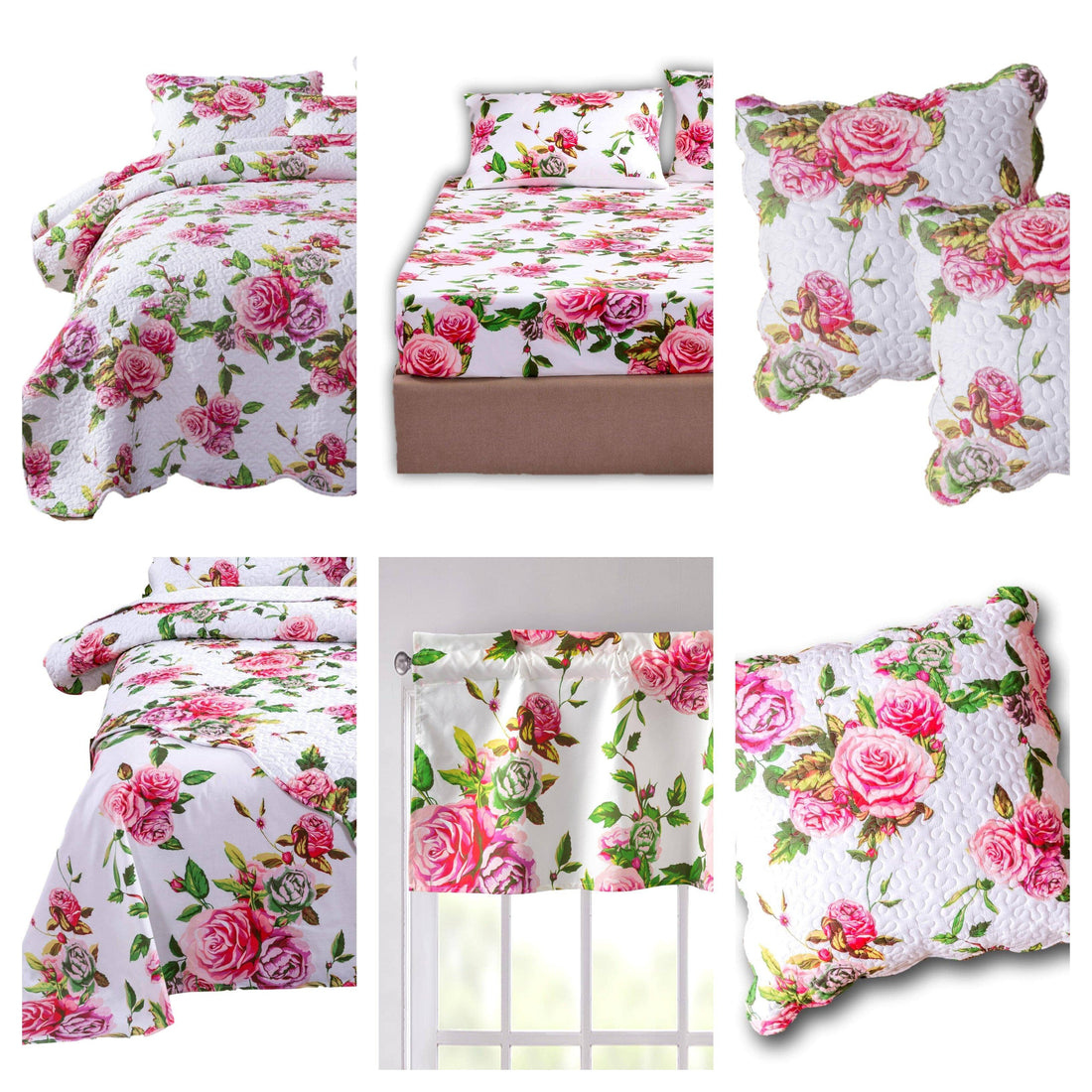 Romantic Roses Bedding Set – Bed in a Bag Bundle (JHW-879)