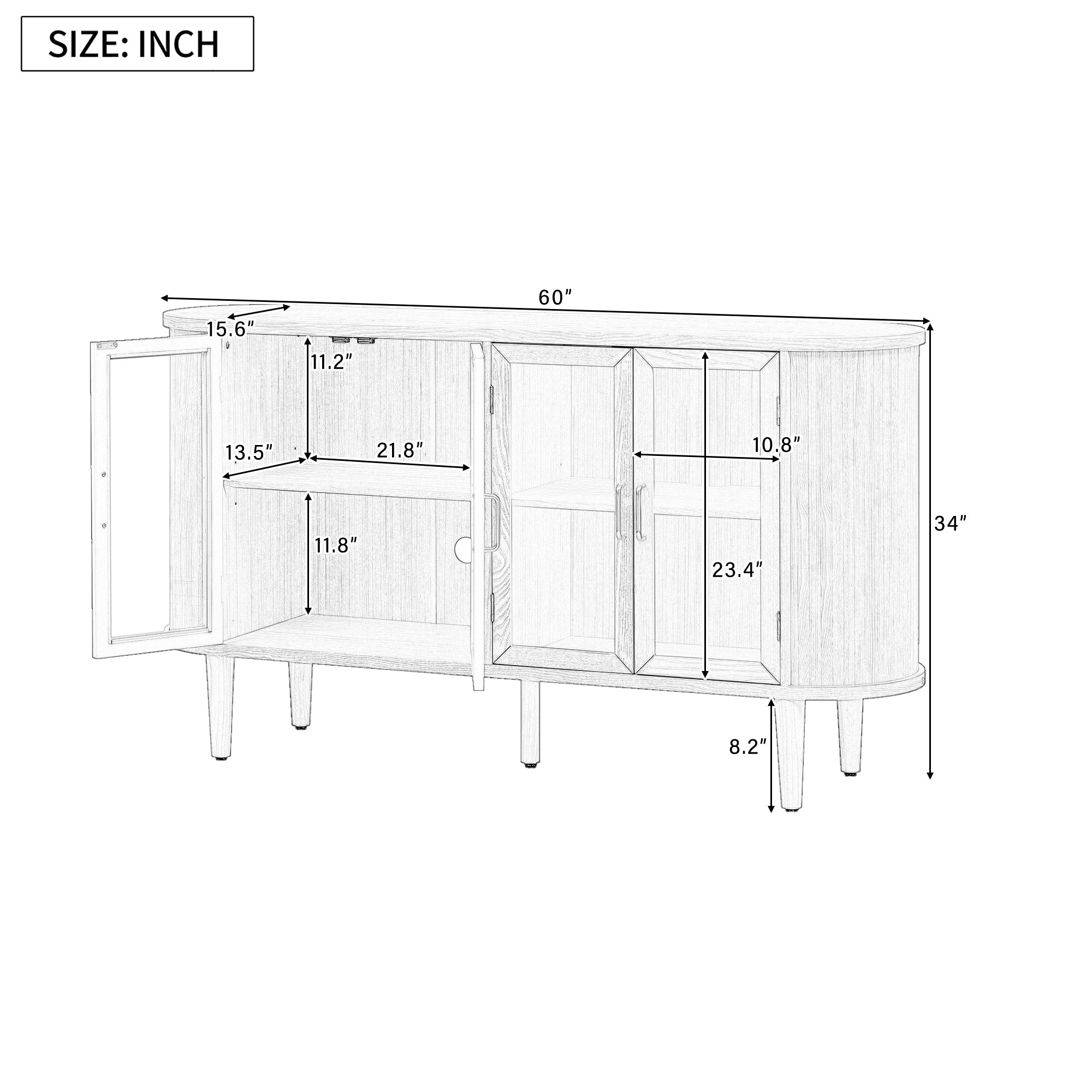 Farmhouse Sideboard Cabinet with Storage