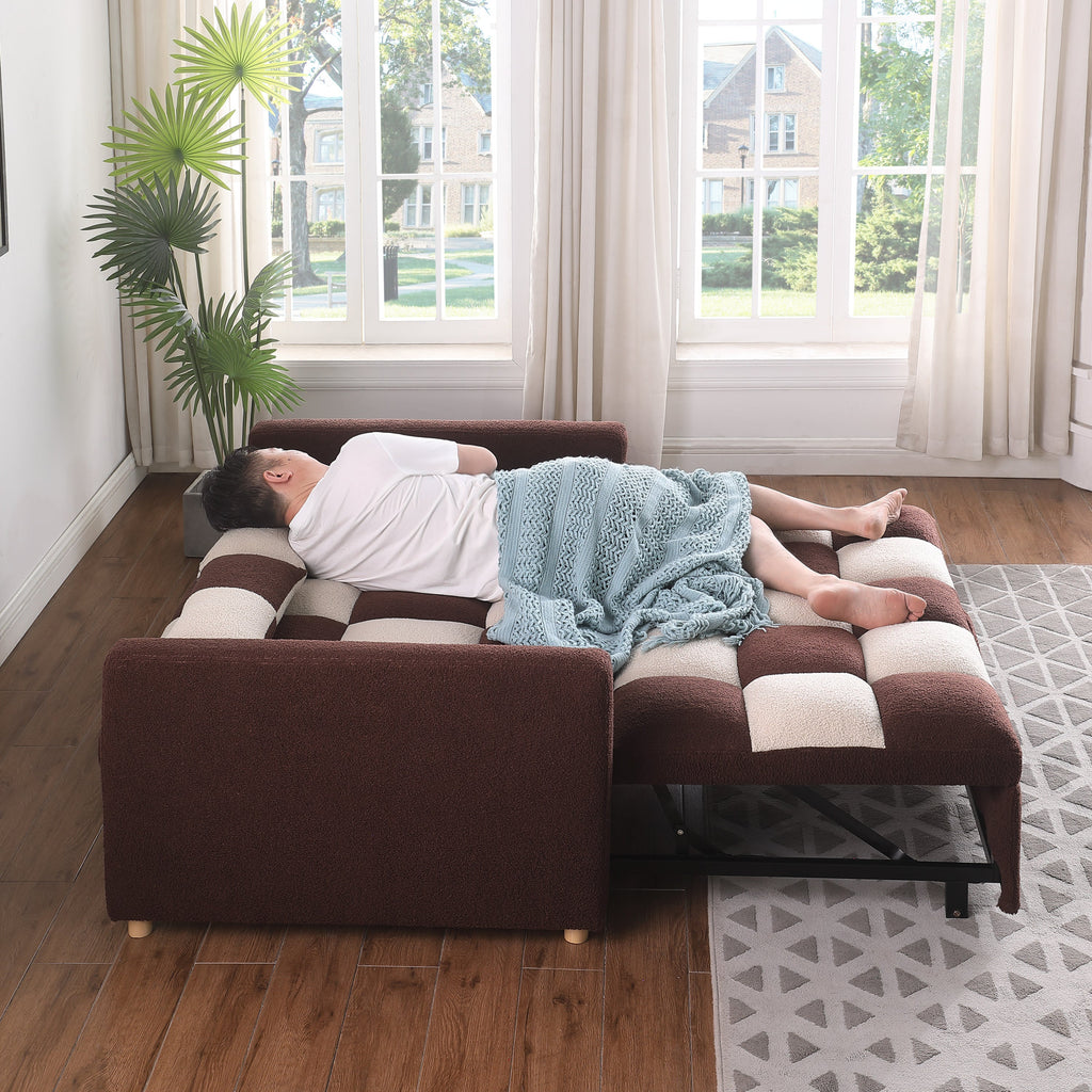 3-in-1 Convertible Sleeper Sofa Bed – Small Pull-Out Loveseat with Adjustable Backrest