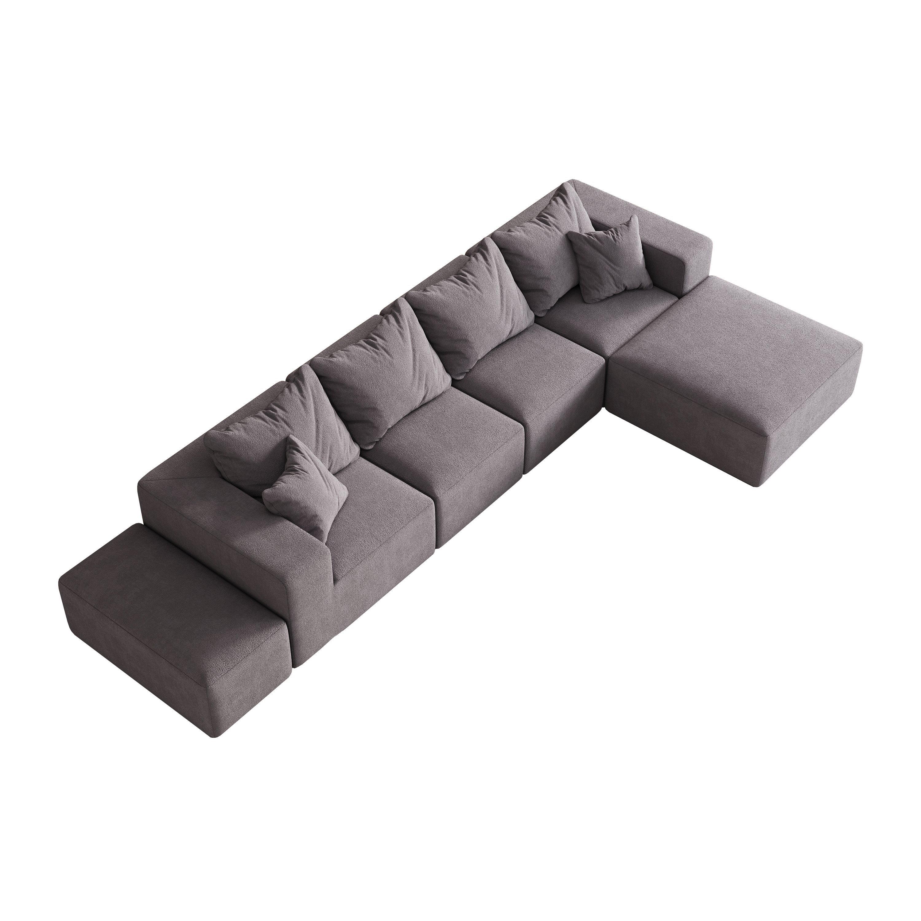 Modern Upholstered Sectional Boneless Couch Set