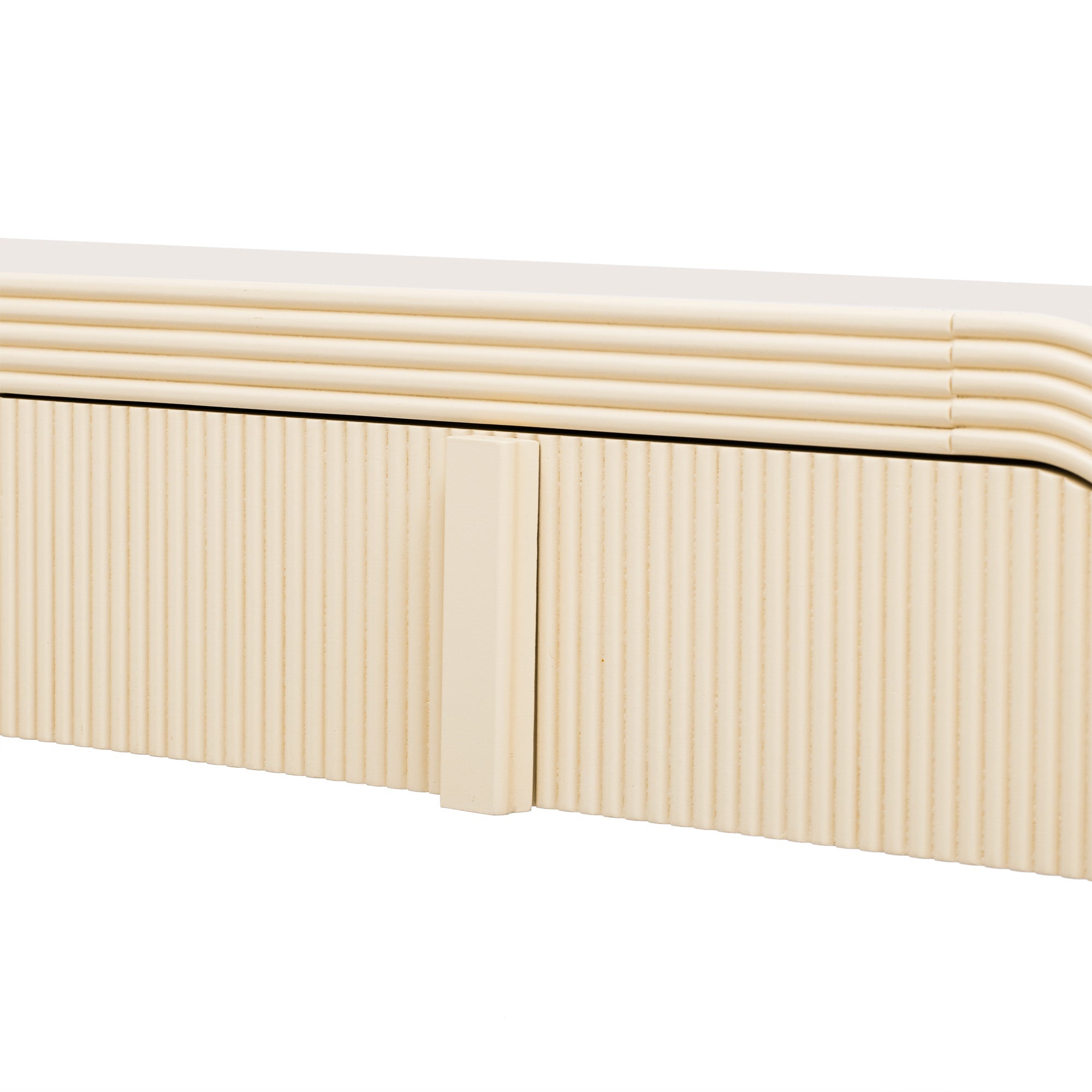 Entrance way tables, your 1st impression and convenience at hand. Modern Console Table with 2 Storage Drawers, Fluted Entryway Table with Rounded Silhouette for Hallway Living Room and Entryway (Apricot Cream)