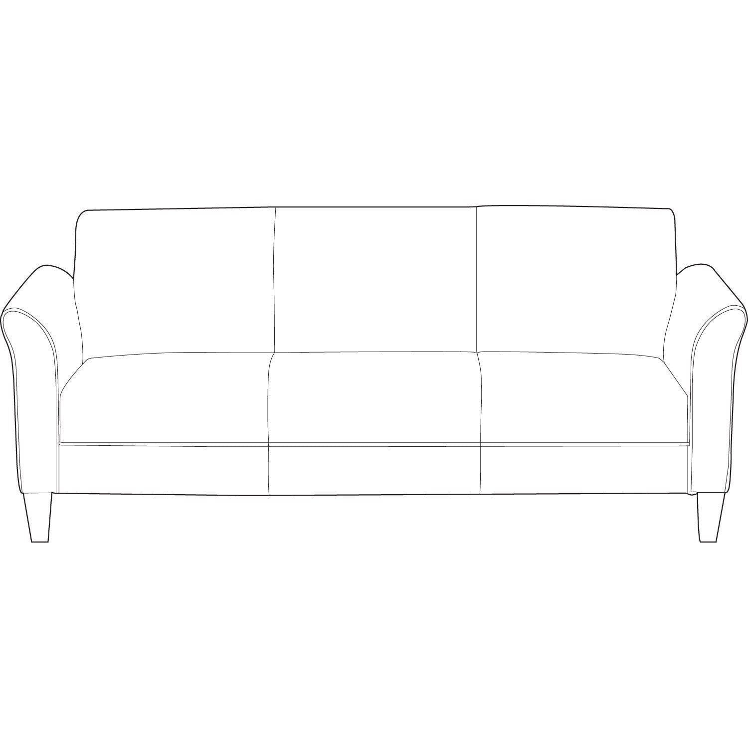 Black 3-Cushion Reception Lounge Sofa 77w x 31.5d