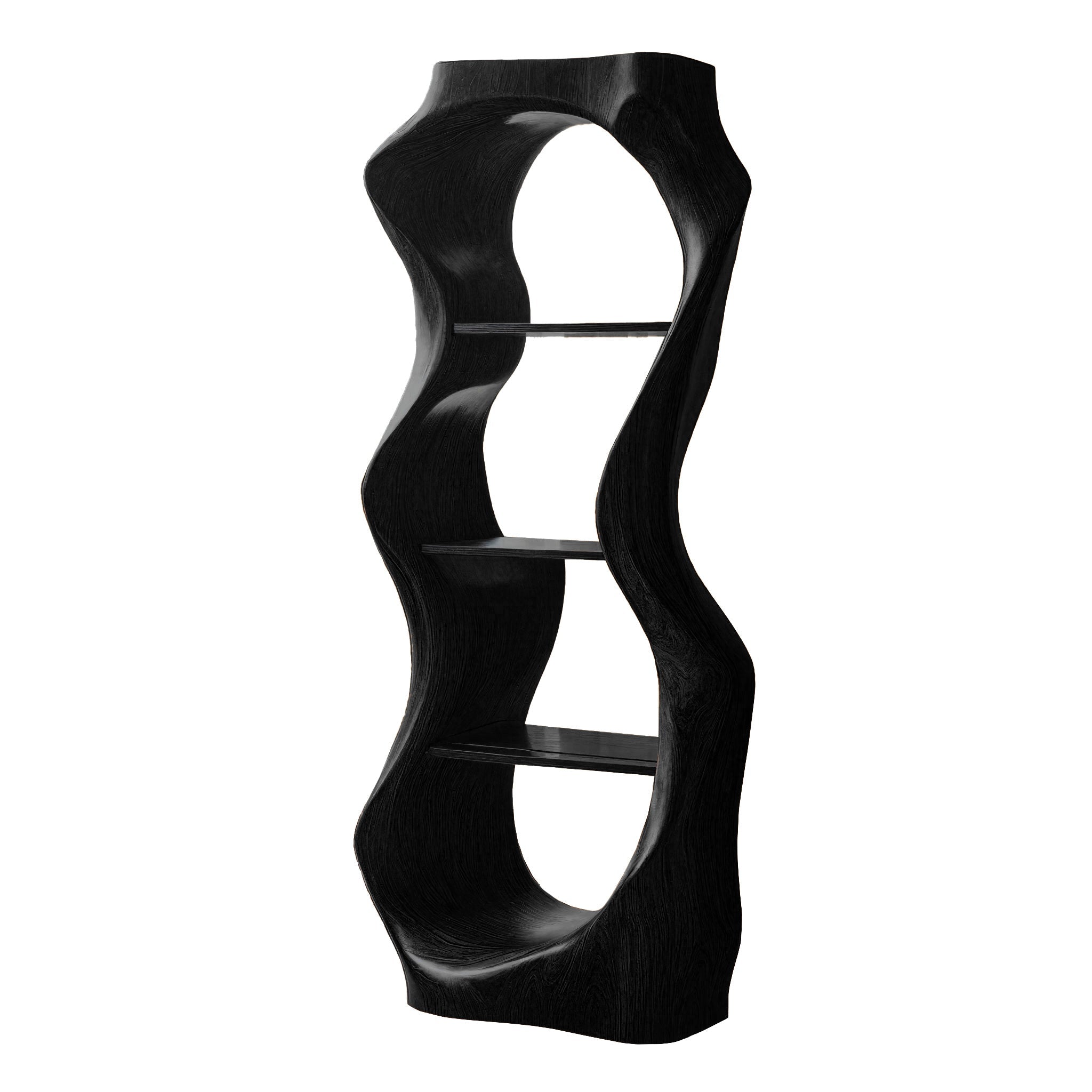 Ardello Sculpted Solid Wood Wine Display Shelf