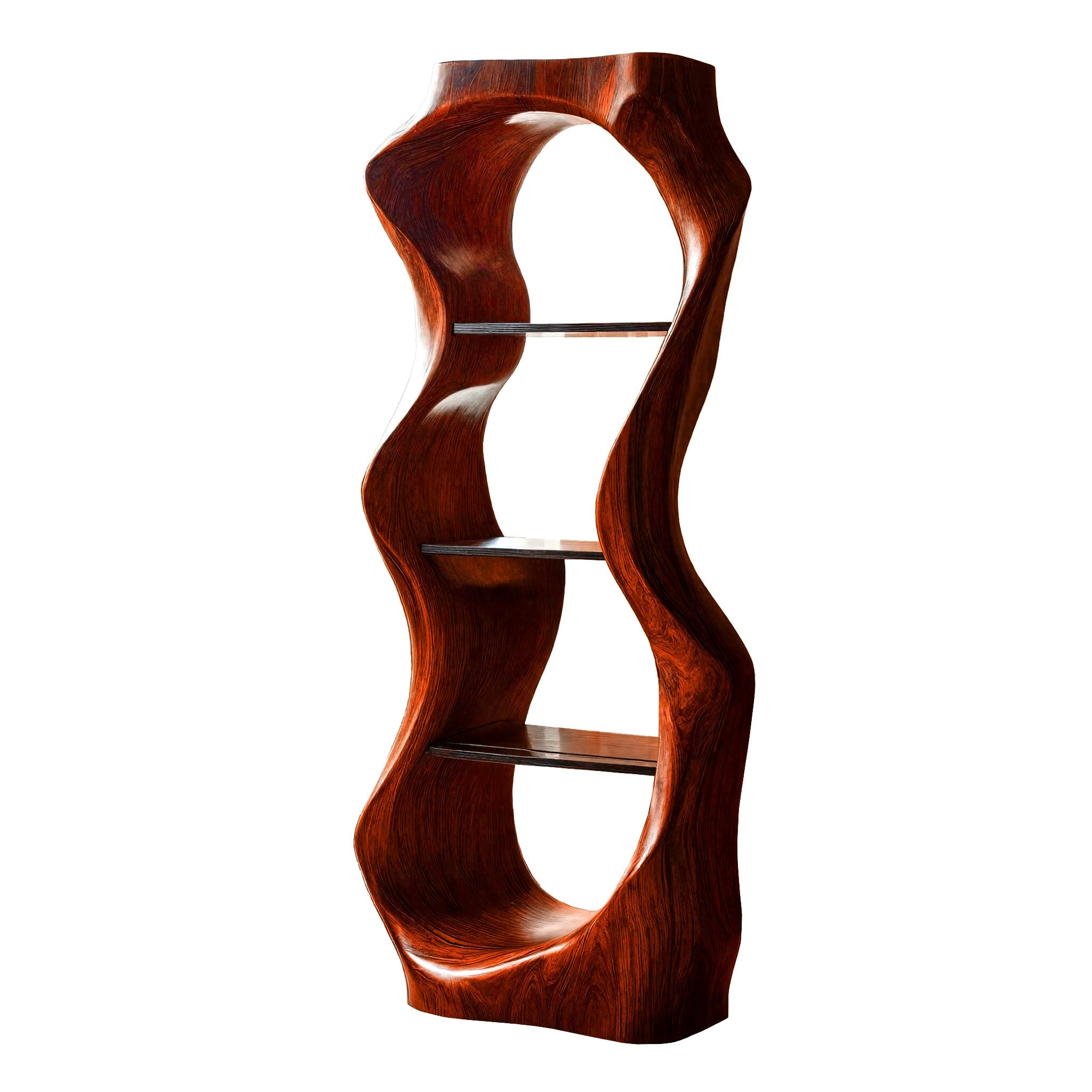 Ardello Sculpted Solid Wood Wine Display Shelf