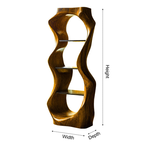 Ardello Sculpted Solid Wood Wine Display Shelf