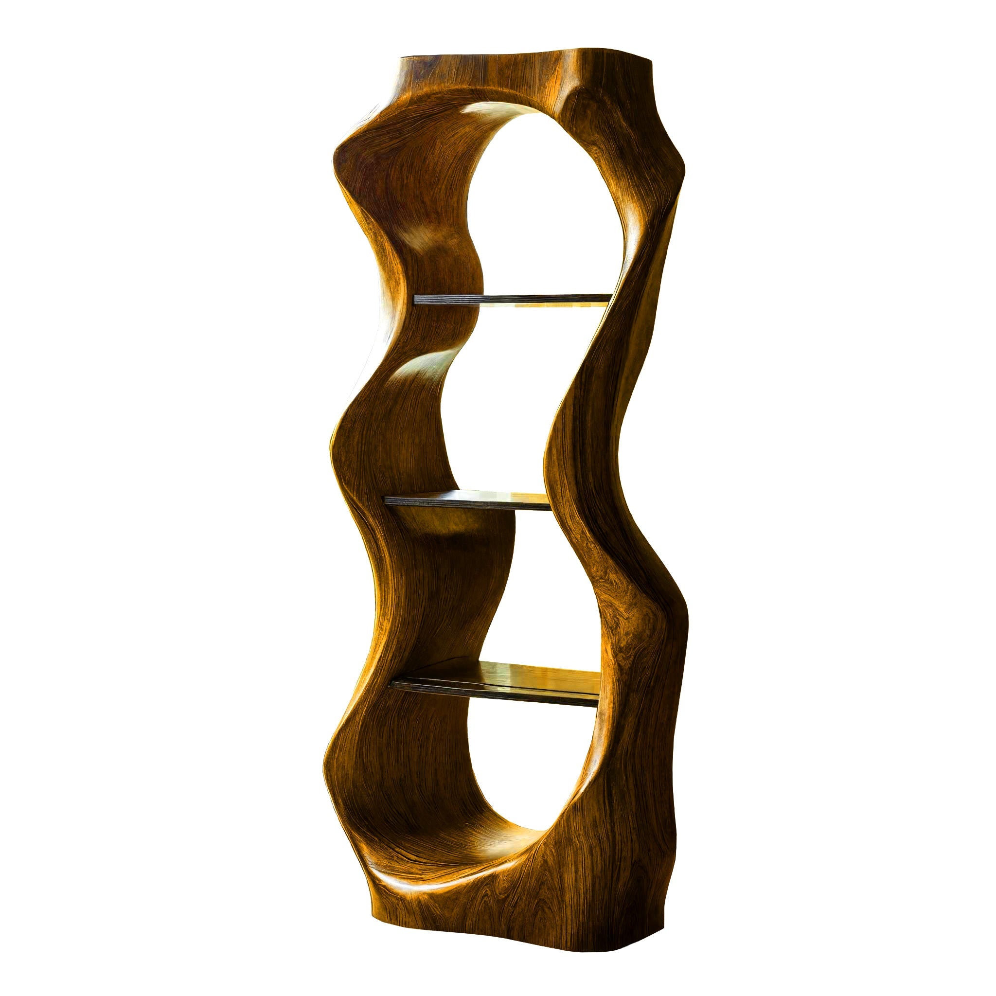 Ardello Sculpted Solid Wood Wine Display Shelf
