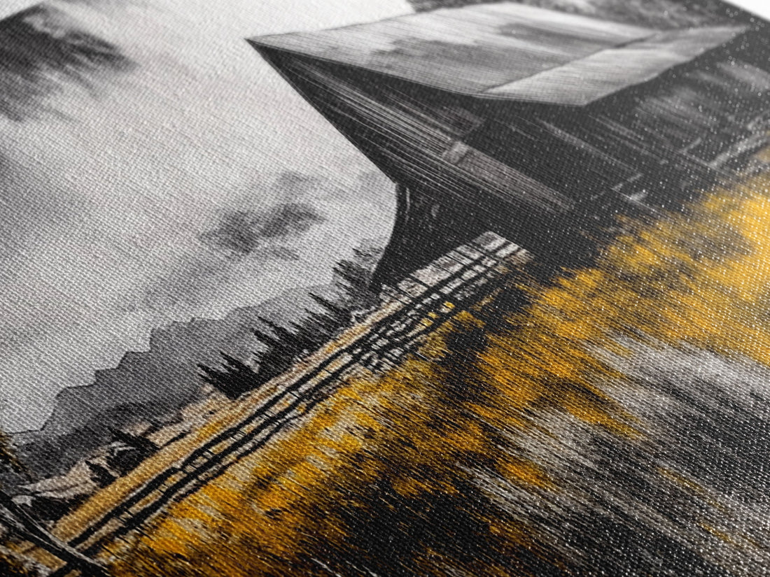 Western Ranch Barn Landscape – Rustic Farmhouse Canvas Art