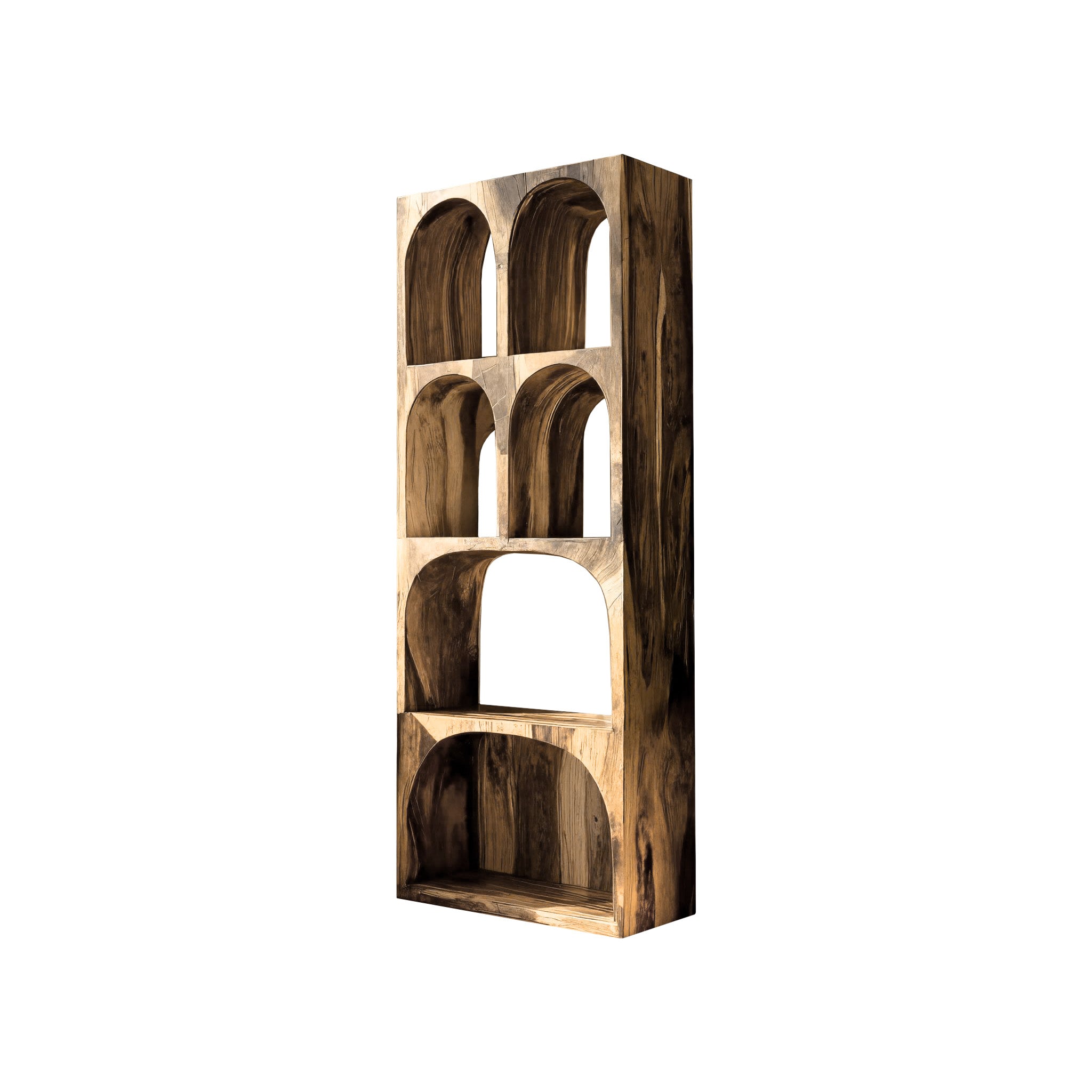 Arvela Sculpted Solid Wood Decorative Bookshelf