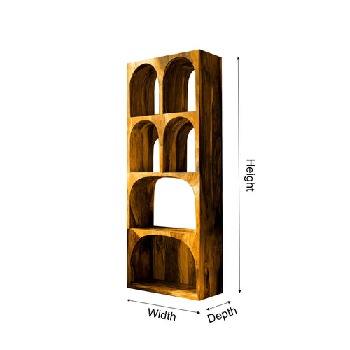 Arvela Sculpted Solid Wood Decorative Bookshelf