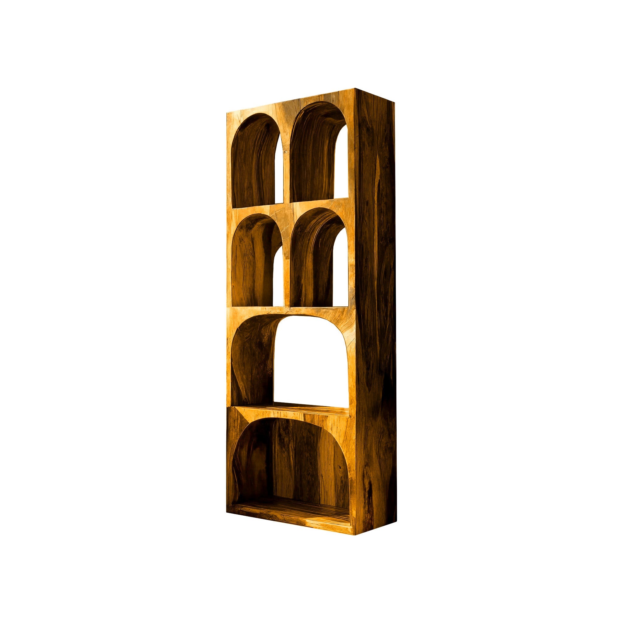 Arvela Sculpted Solid Wood Decorative Bookshelf