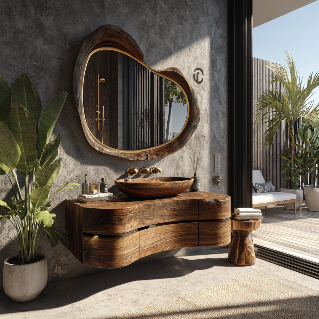 Arvessa Sculpted Solid Wood Floating Bathroom Vanity with Drawers