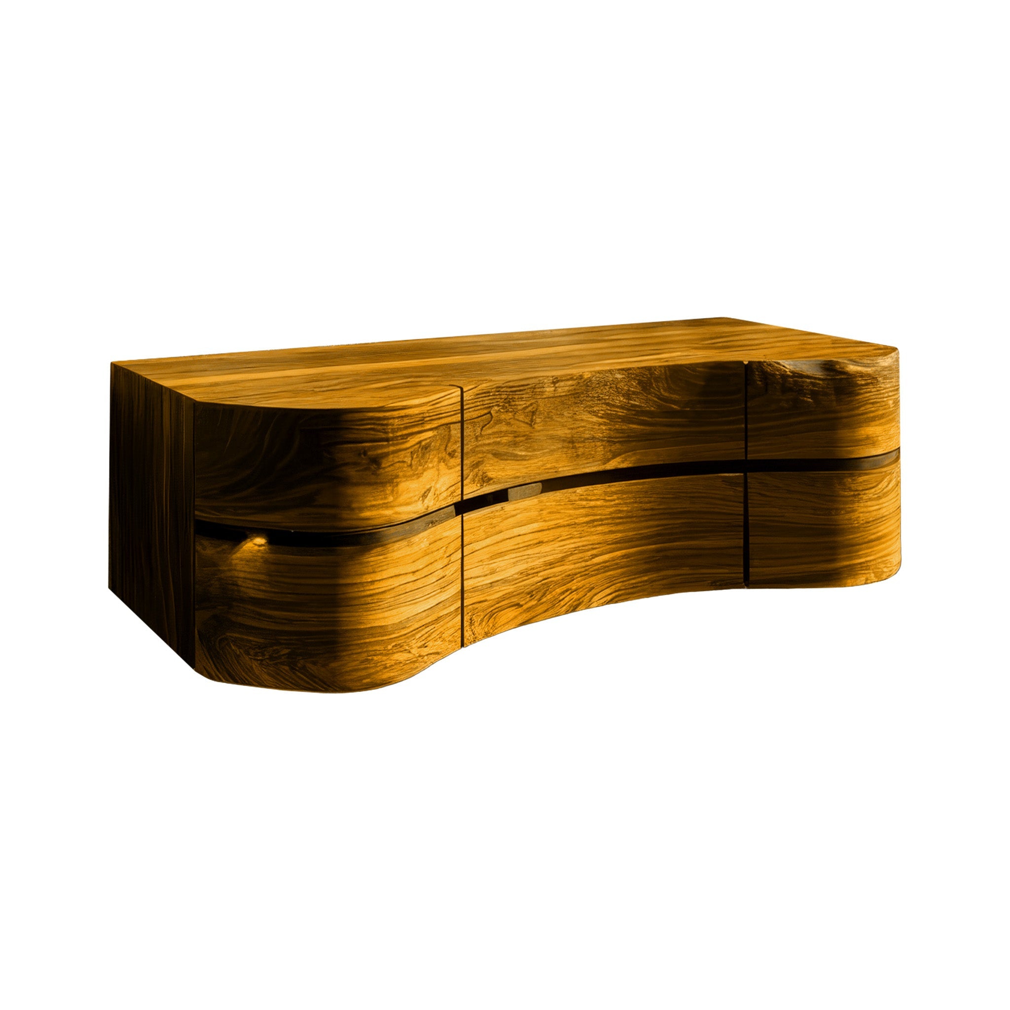 Arvessa Sculpted Solid Wood Floating Bathroom Vanity with Drawers