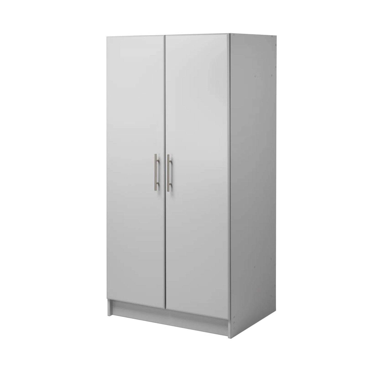 Light Grey Wood Bedroom Armoire – Wardrobe with Hanging Rail