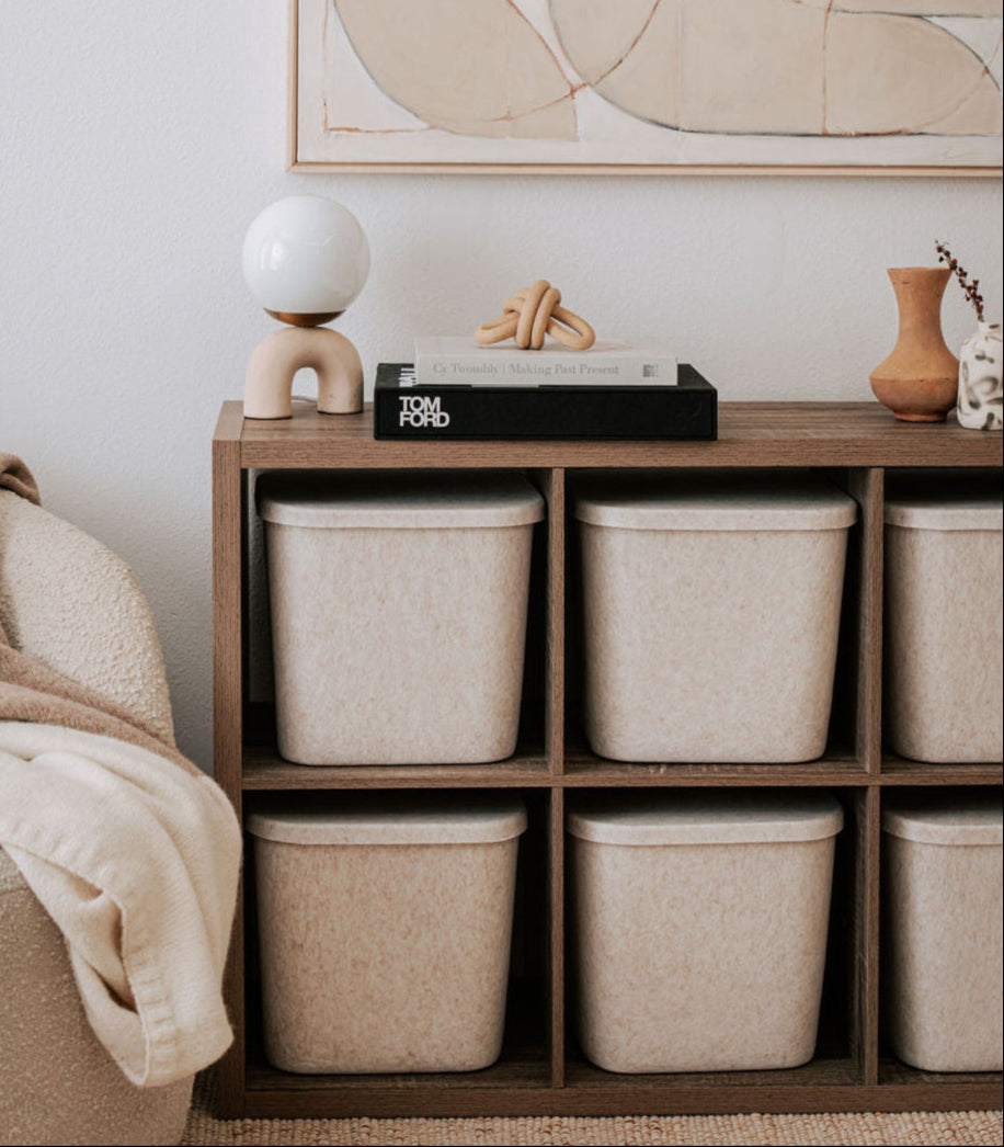 The Sculpted Bin, folks this is their Original and as advertised, they come in a few colors , just take take a peek , looks great for cleaning up that nasty, cluttered space and see how good it feels.