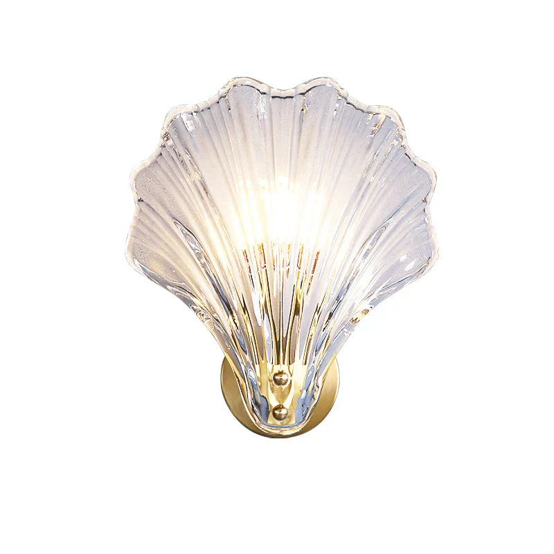 Madison - Fancy modern glass shell lampshade indoor bathroom waterproof next wall lamp led brass wall lamp