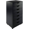 Scandinavian 7-Drawer Storage Cabinet – Black Finish